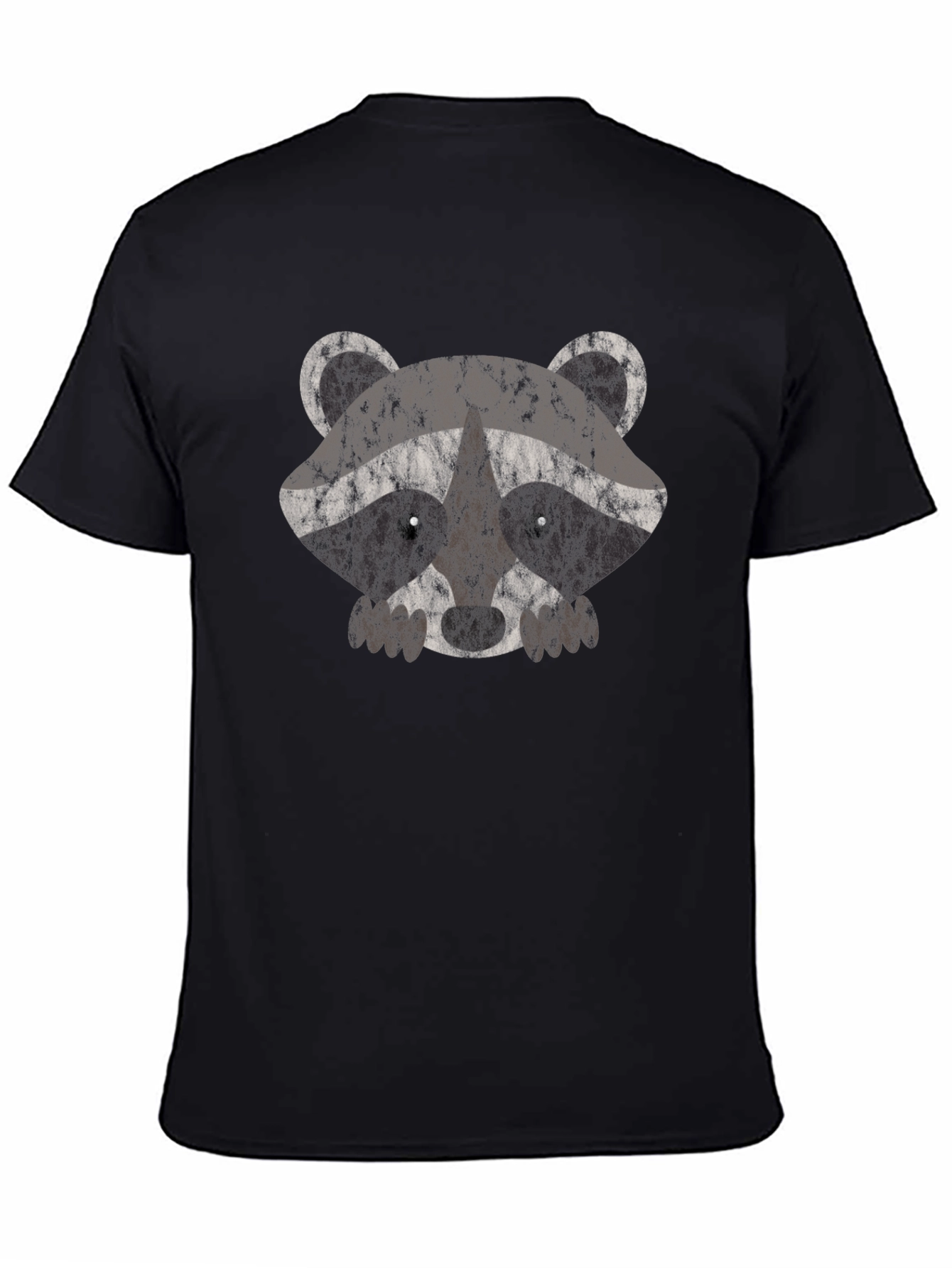 Cute Raccoon Graphic Tee - Mens Black T-Shirt