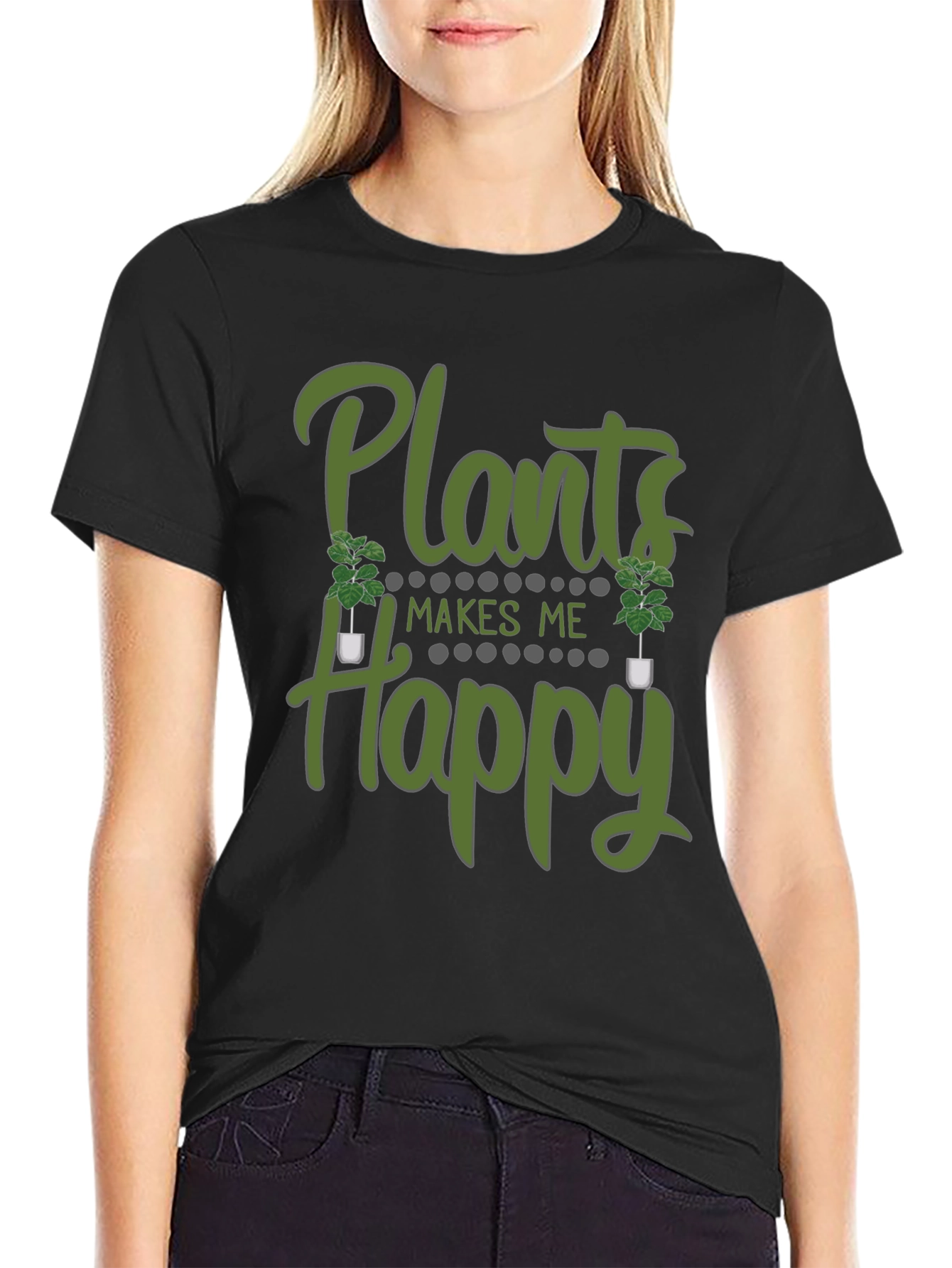 Plants Make Me Happy Graphic T-Shirt