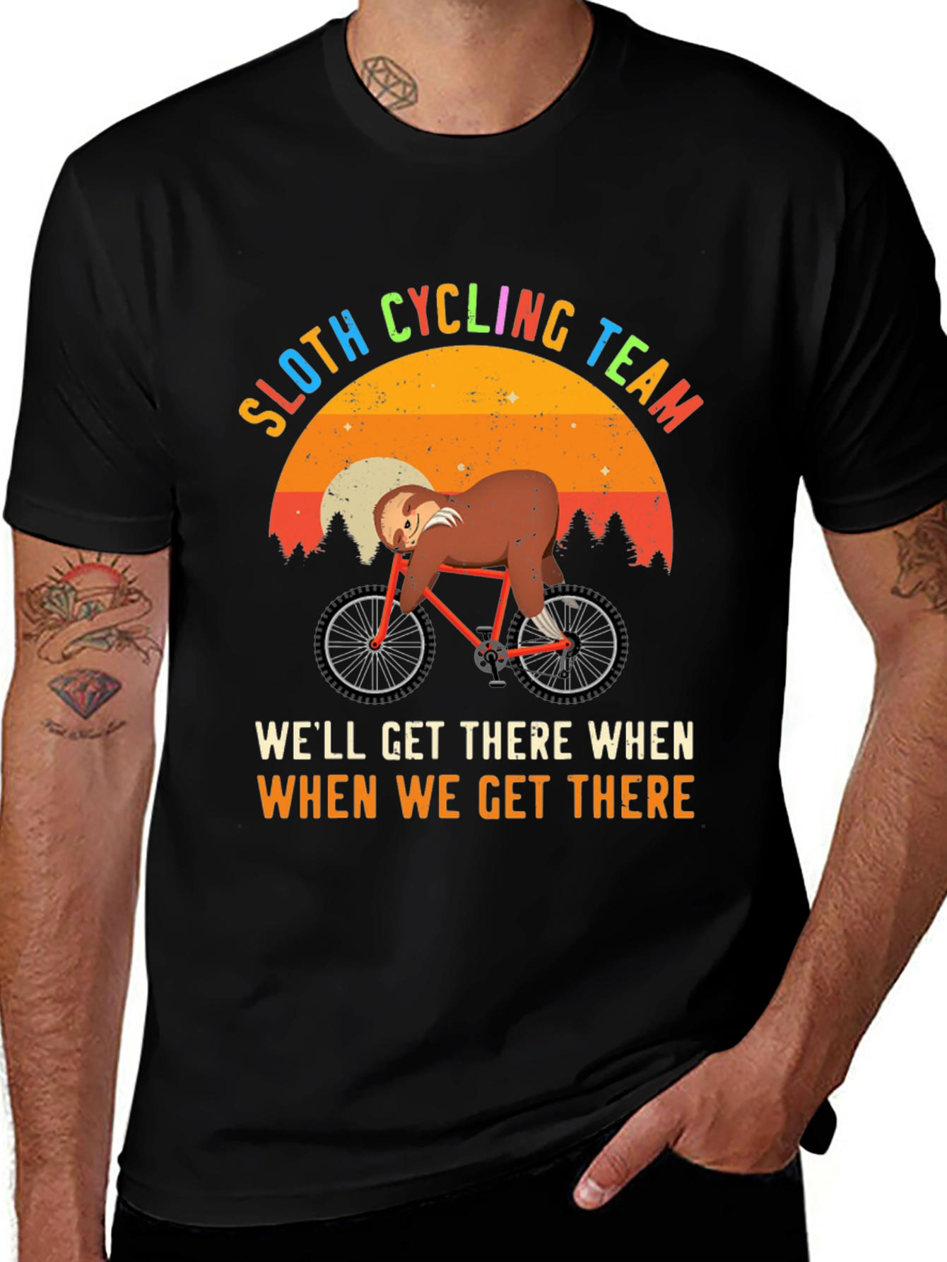 Sloth Cycling Team T-Shirt - Funny Graphic Tee