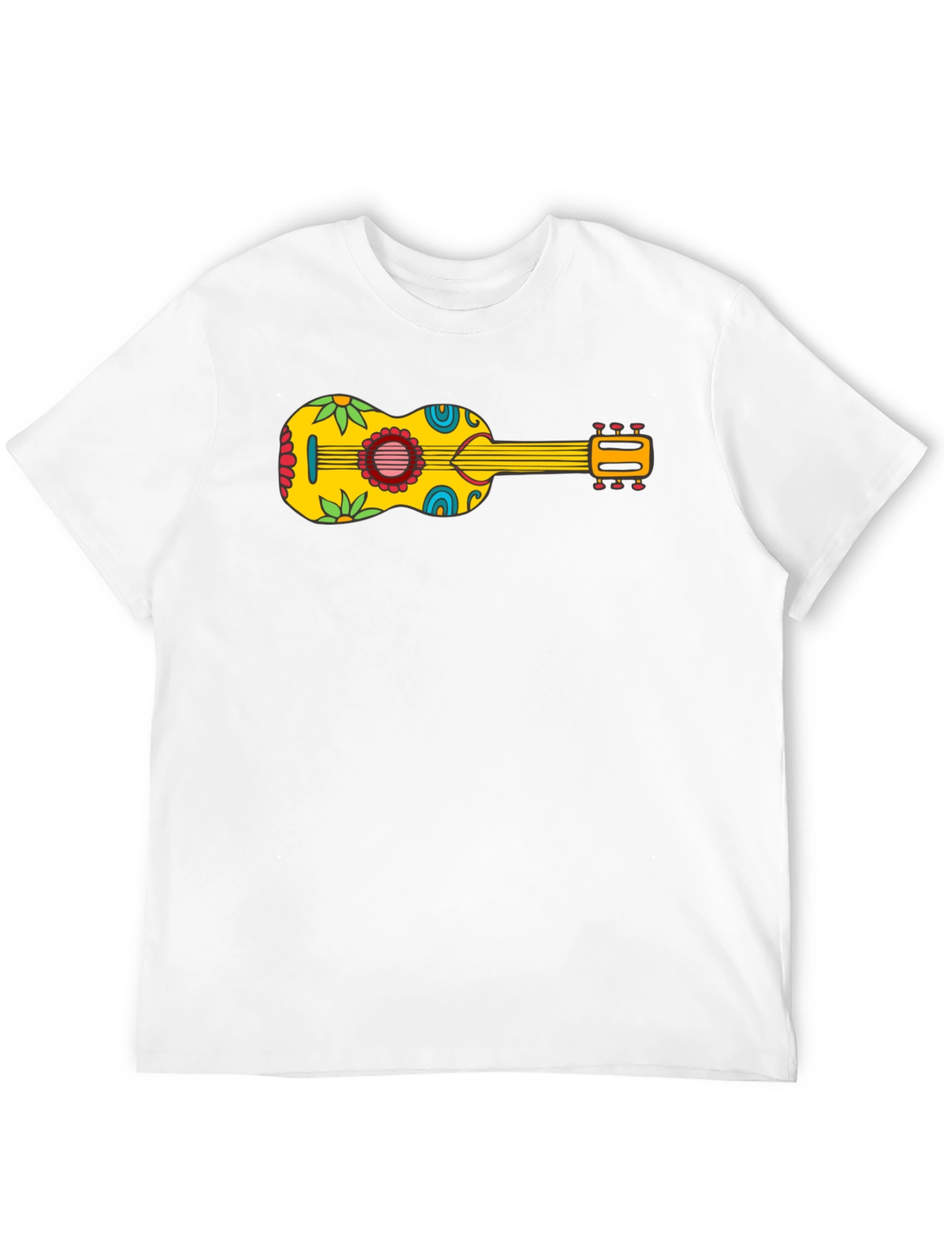 Funky Floral Guitar Graphic Tee - Black
