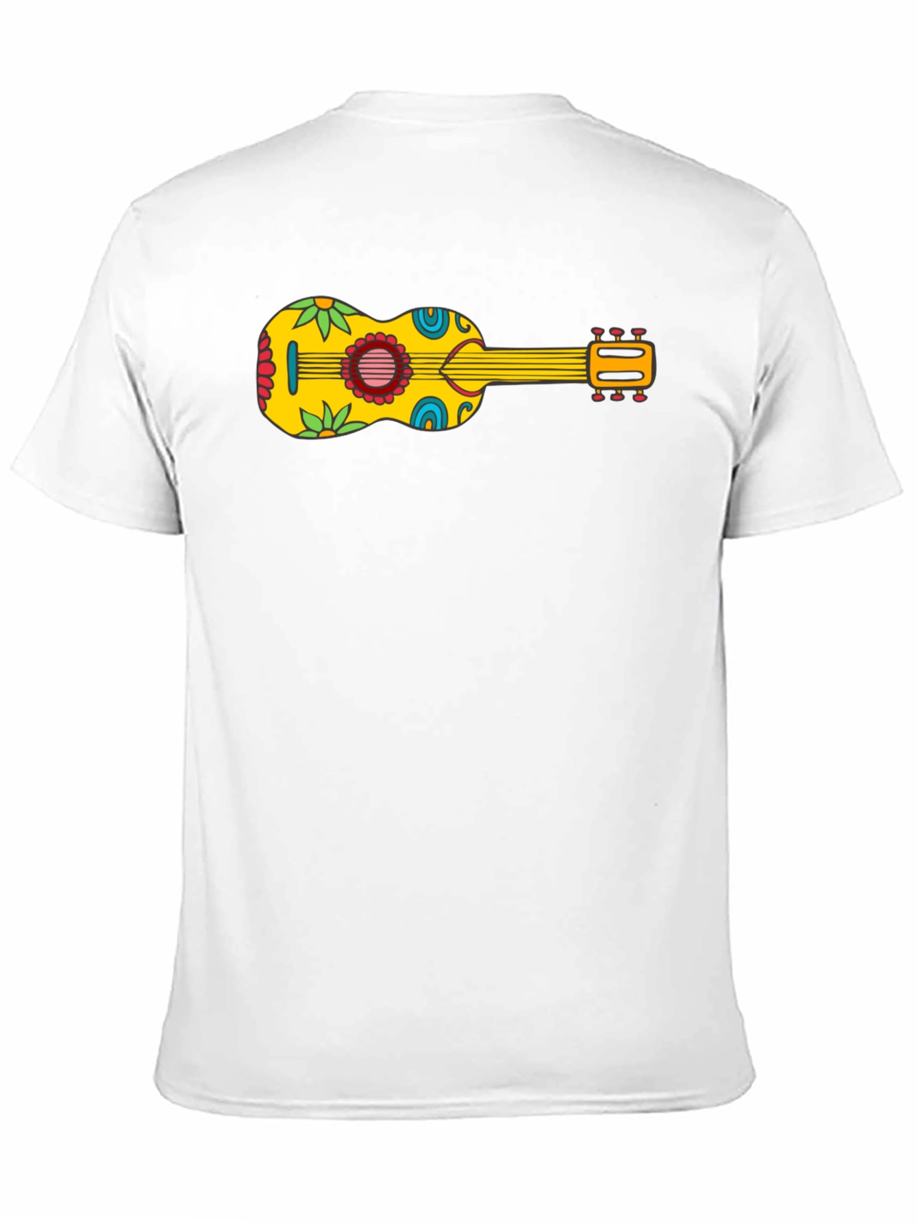 Funky Floral Guitar Graphic Tee - Black