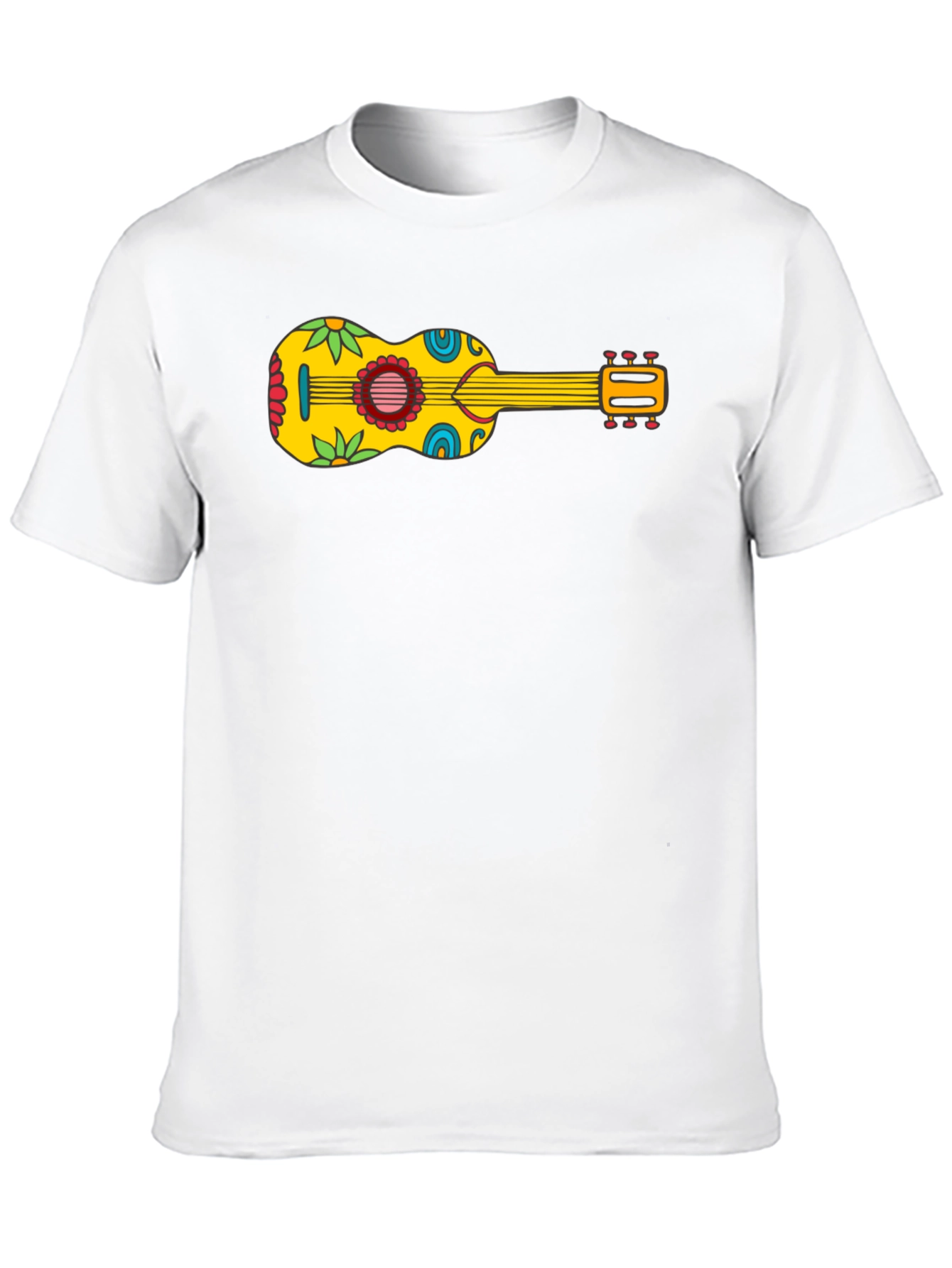 Funky Floral Guitar Graphic Tee - Black