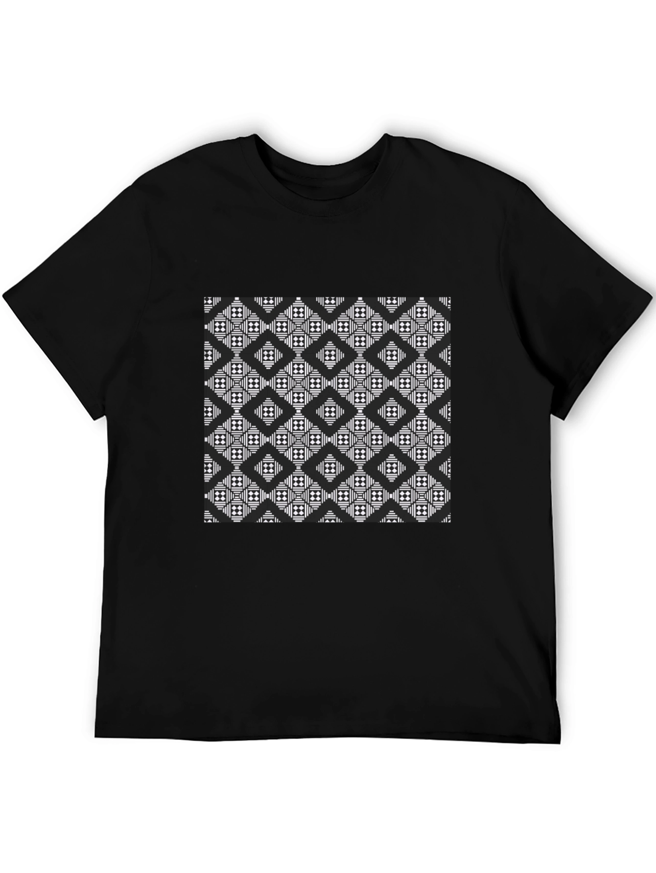 Geometric Black T-Shirt - Modern Pattern