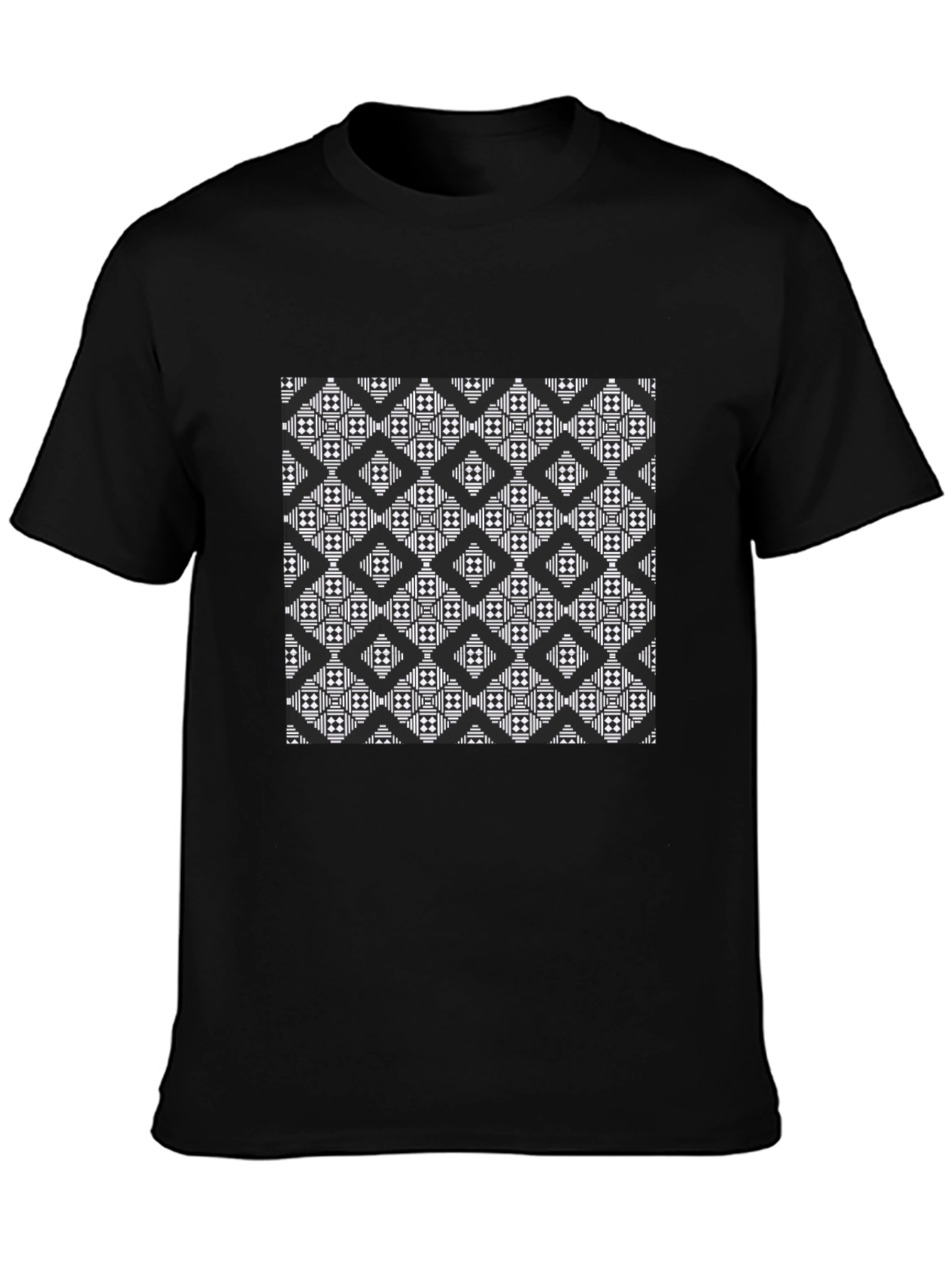 Geometric Black T-Shirt - Modern Pattern