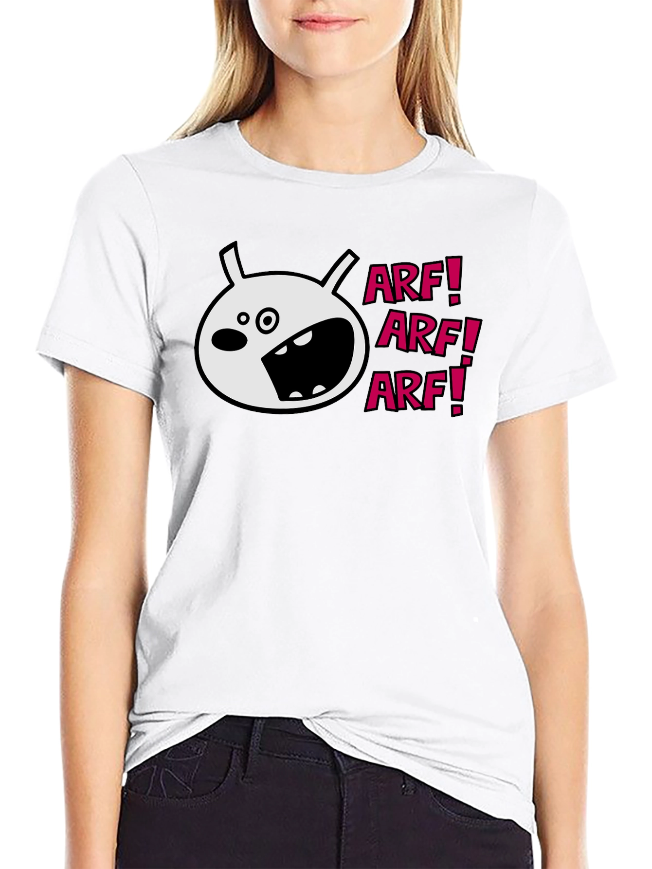 Arf! Graphic Print Black T-Shirt