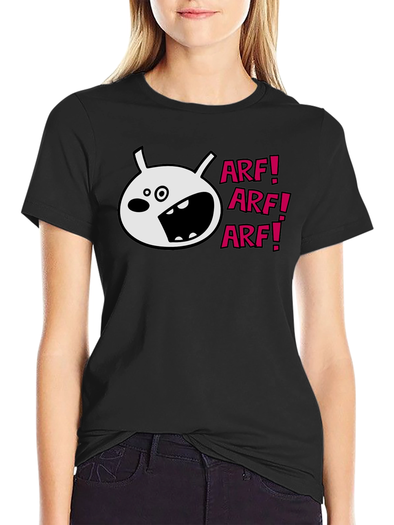 Arf! Graphic Print Black T-Shirt