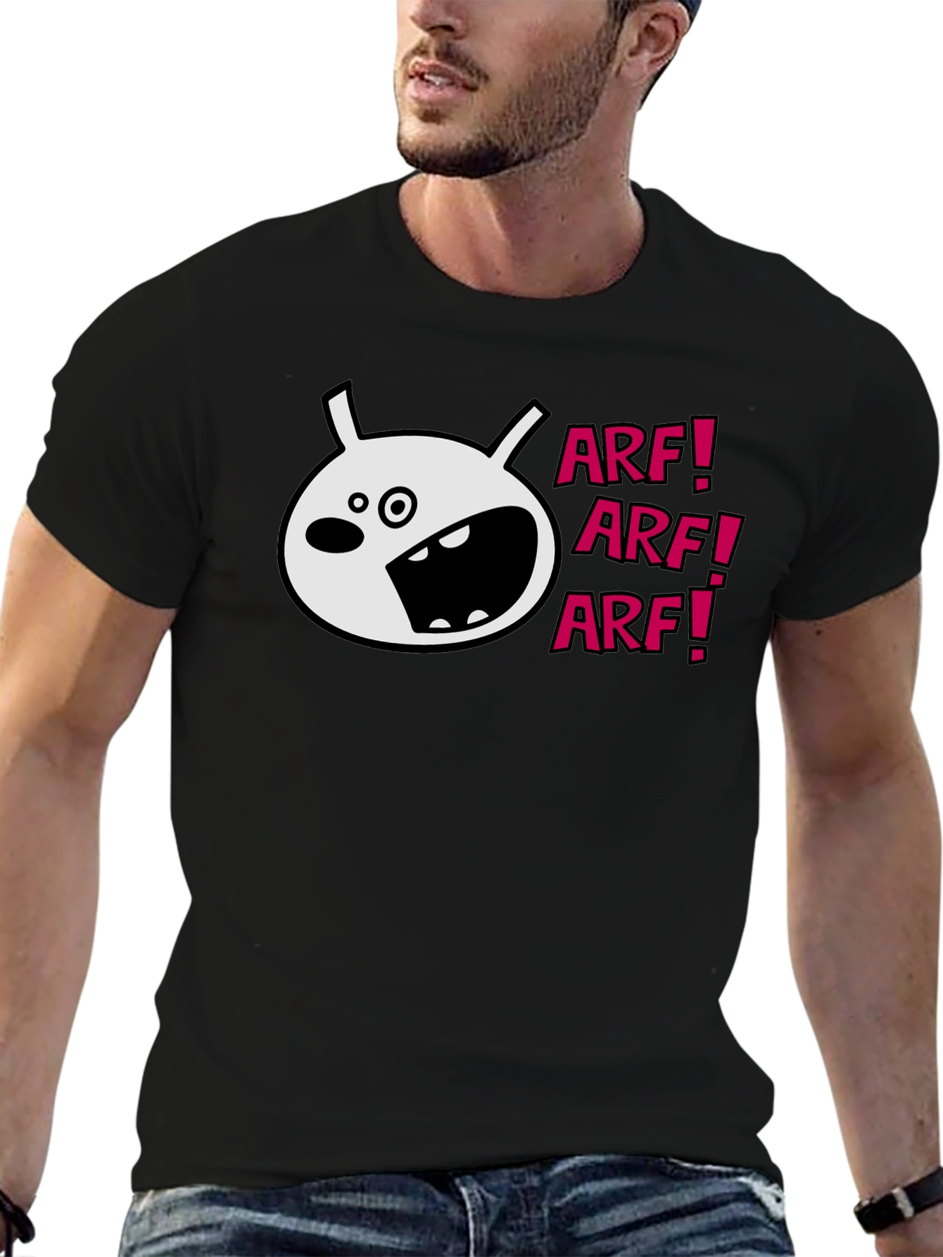 Arf! Graphic Print Black T-Shirt
