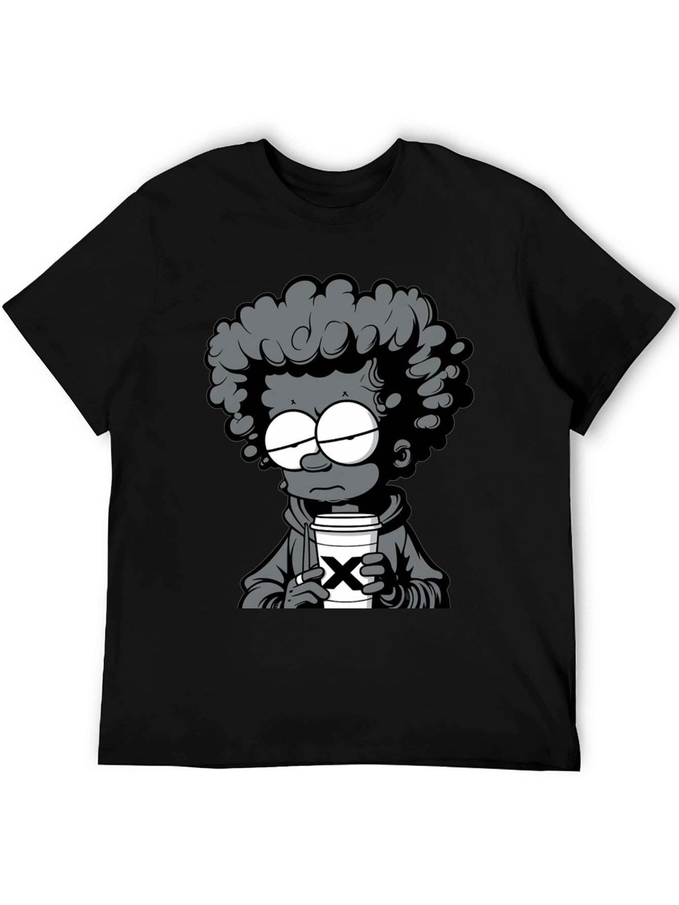 Cartoon Graphic T-Shirt - Coffee Lover