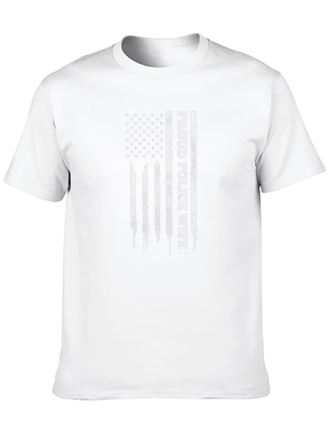 Proud Police Wife American Flag T-Shirt