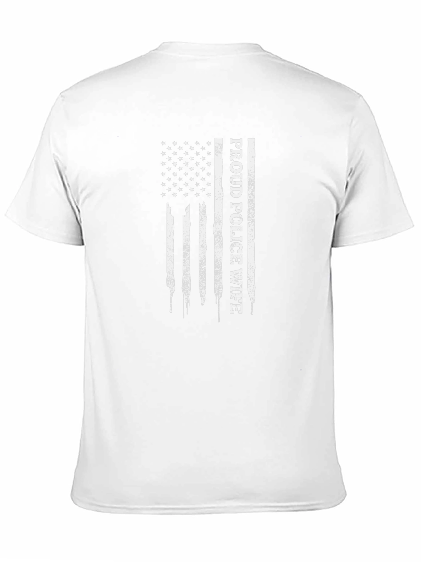 Proud Police Wife American Flag T-Shirt
