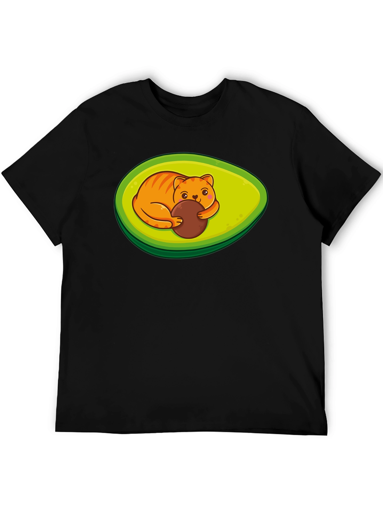 Avocado Cat T-Shirt - Cute Feline Fruit Design