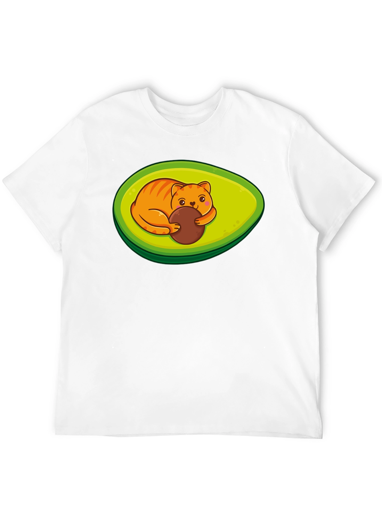 Avocado Cat T-Shirt - Cute Feline Fruit Design