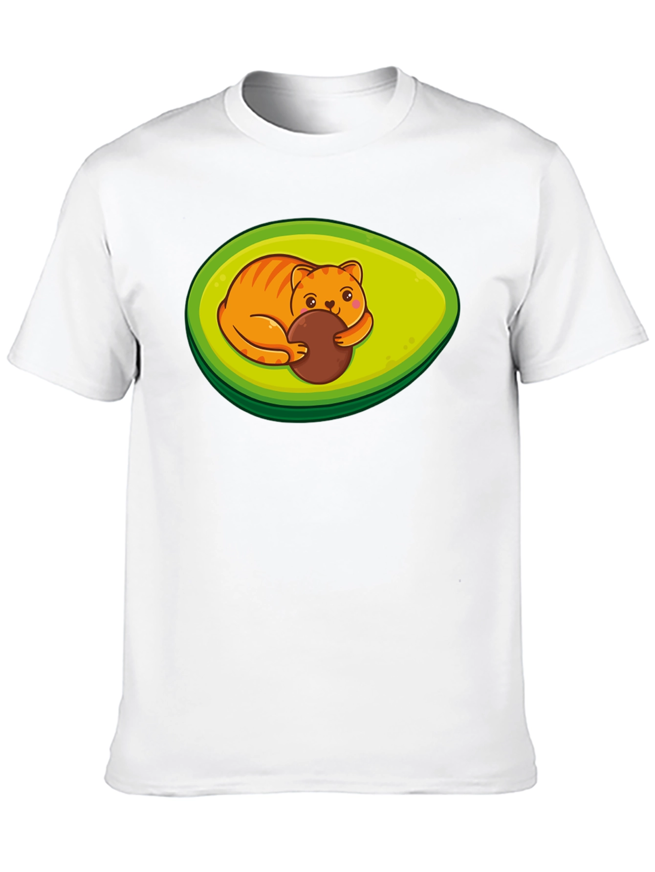 Avocado Cat T-Shirt - Cute Feline Fruit Design