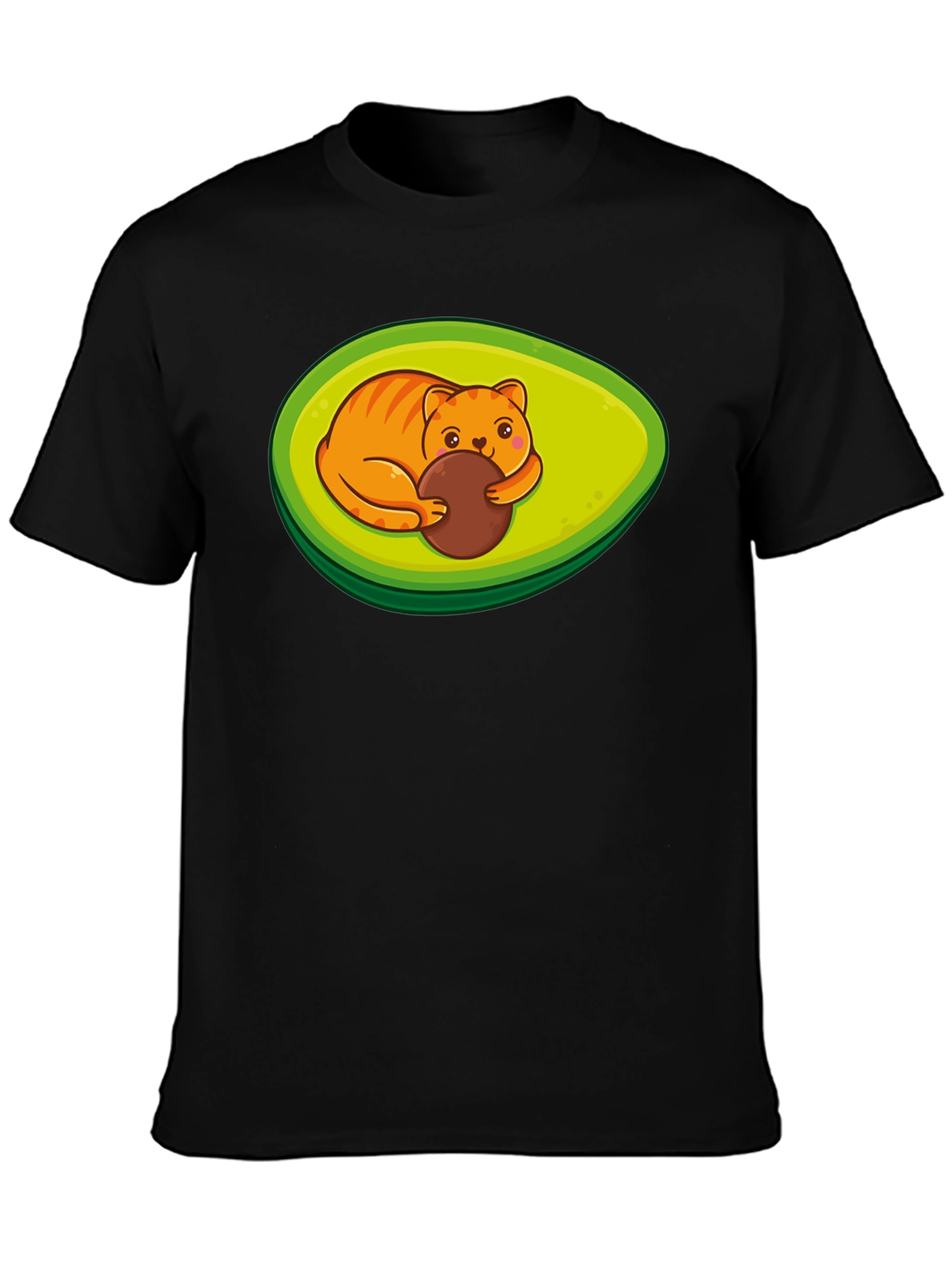 Avocado Cat T-Shirt - Cute Feline Fruit Design