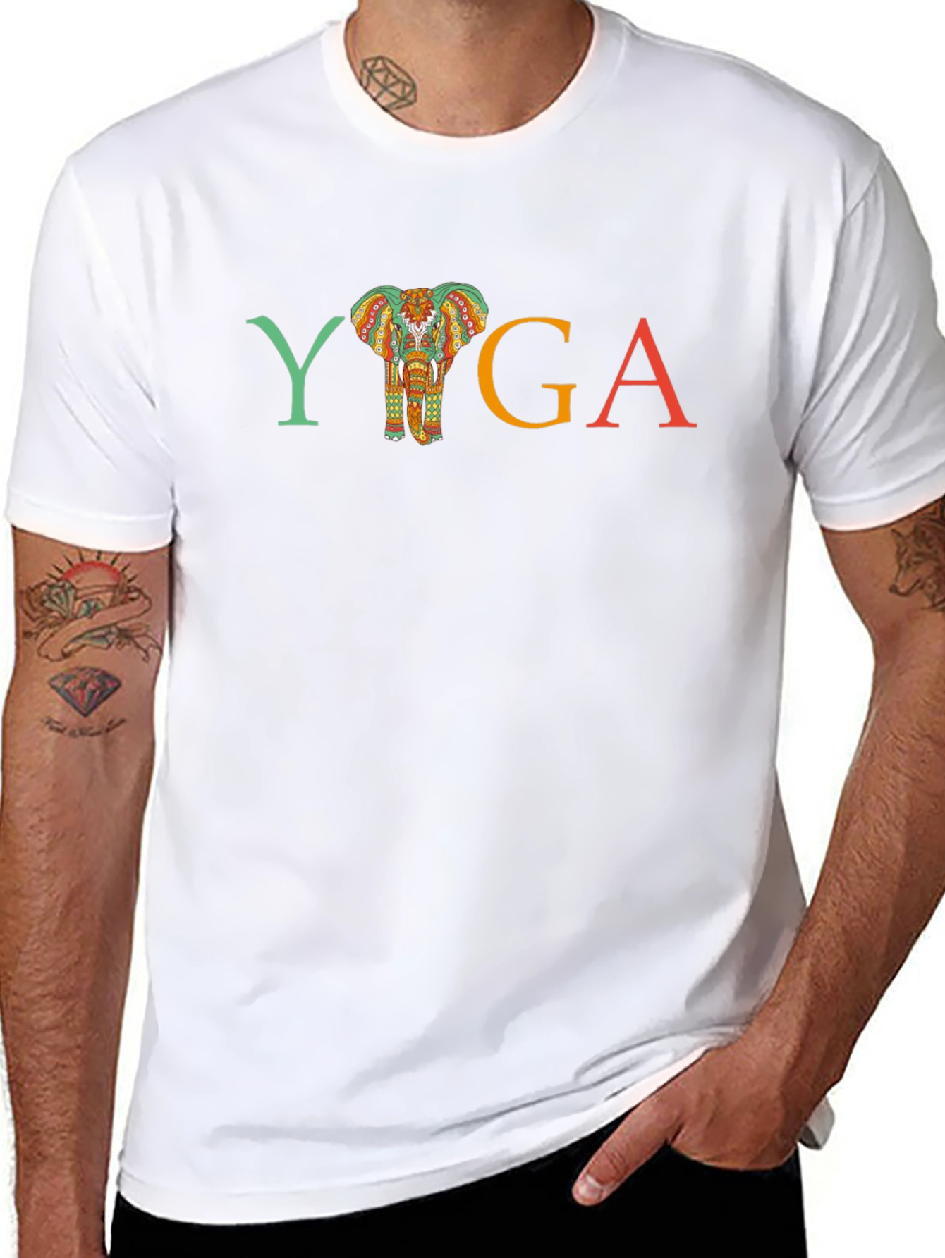 Yoga Elephant Graphic T-Shirt