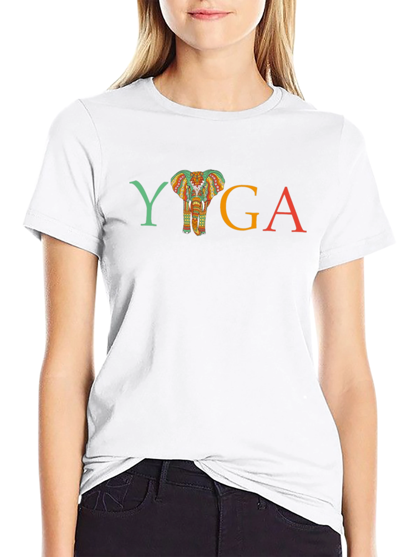 Yoga Elephant Graphic T-Shirt