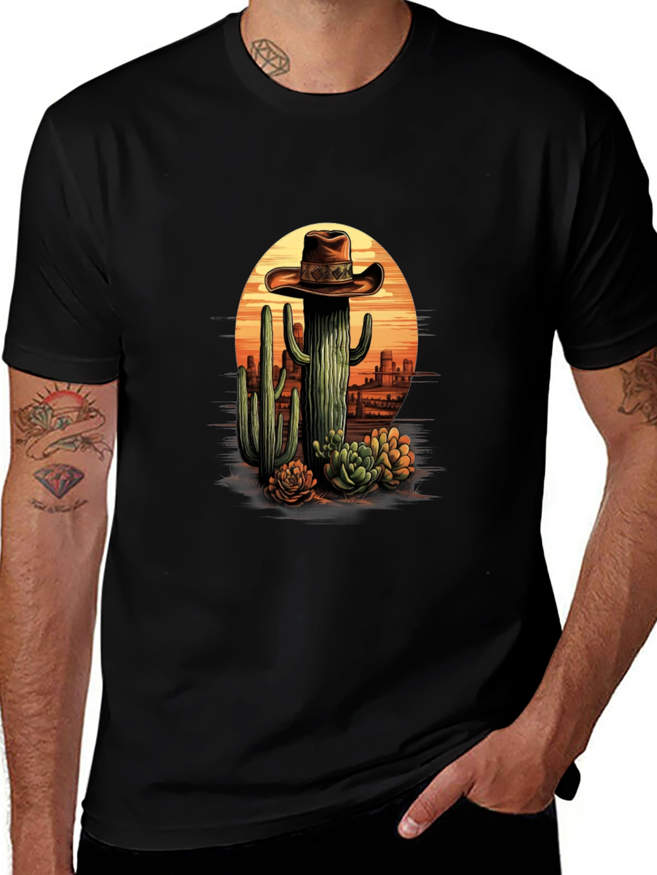 Cactus Cowboy Graphic Tee - Desert Style T-Shirt