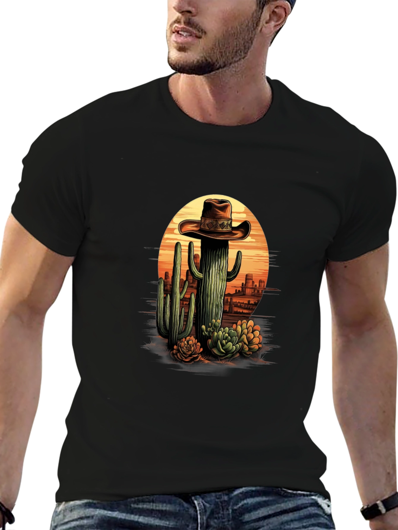Cactus Cowboy Graphic Tee - Desert Style T-Shirt
