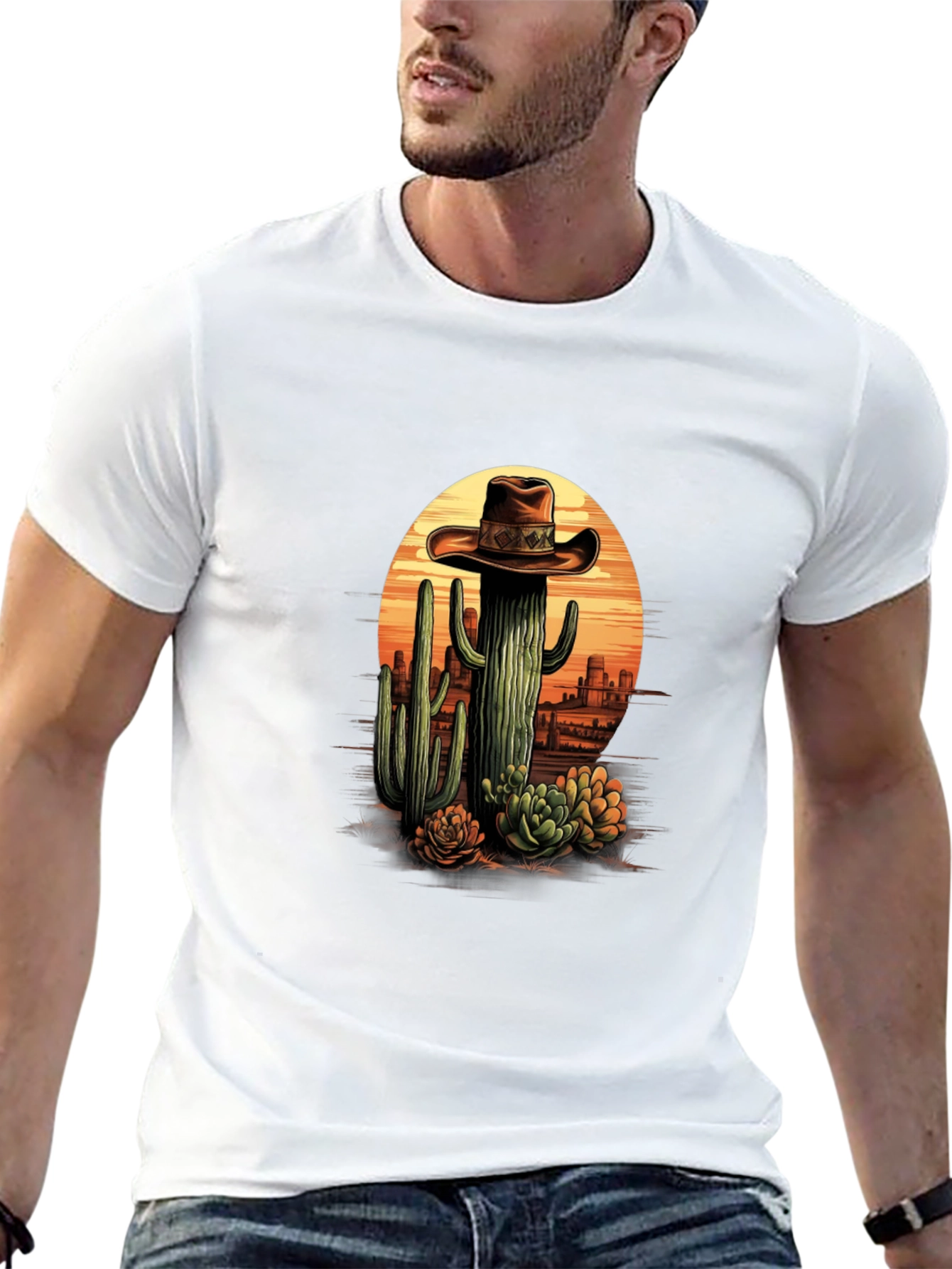 Cactus Cowboy Graphic Tee - Desert Style T-Shirt
