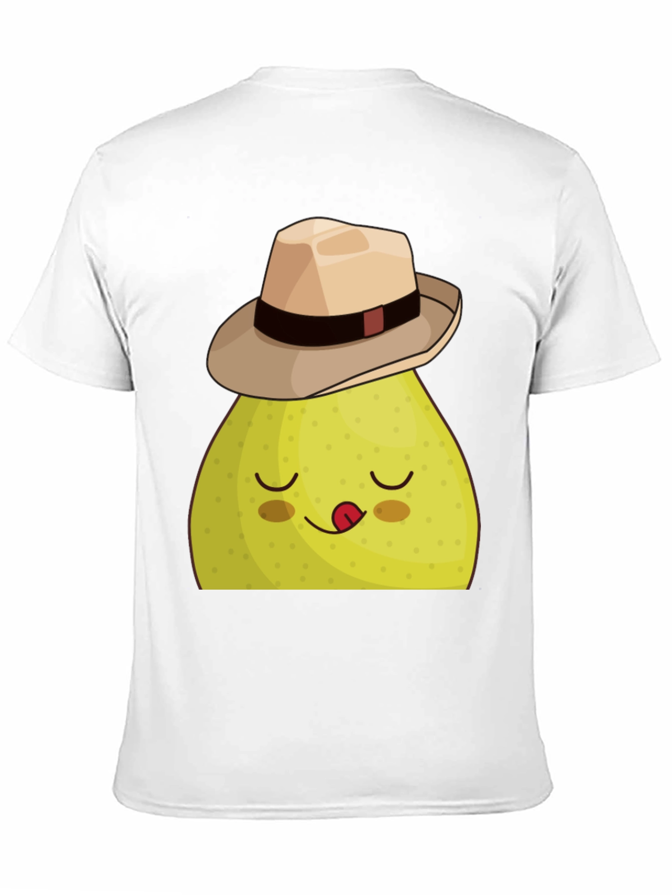 Funny Pear with Hat Graphic Tee - Black