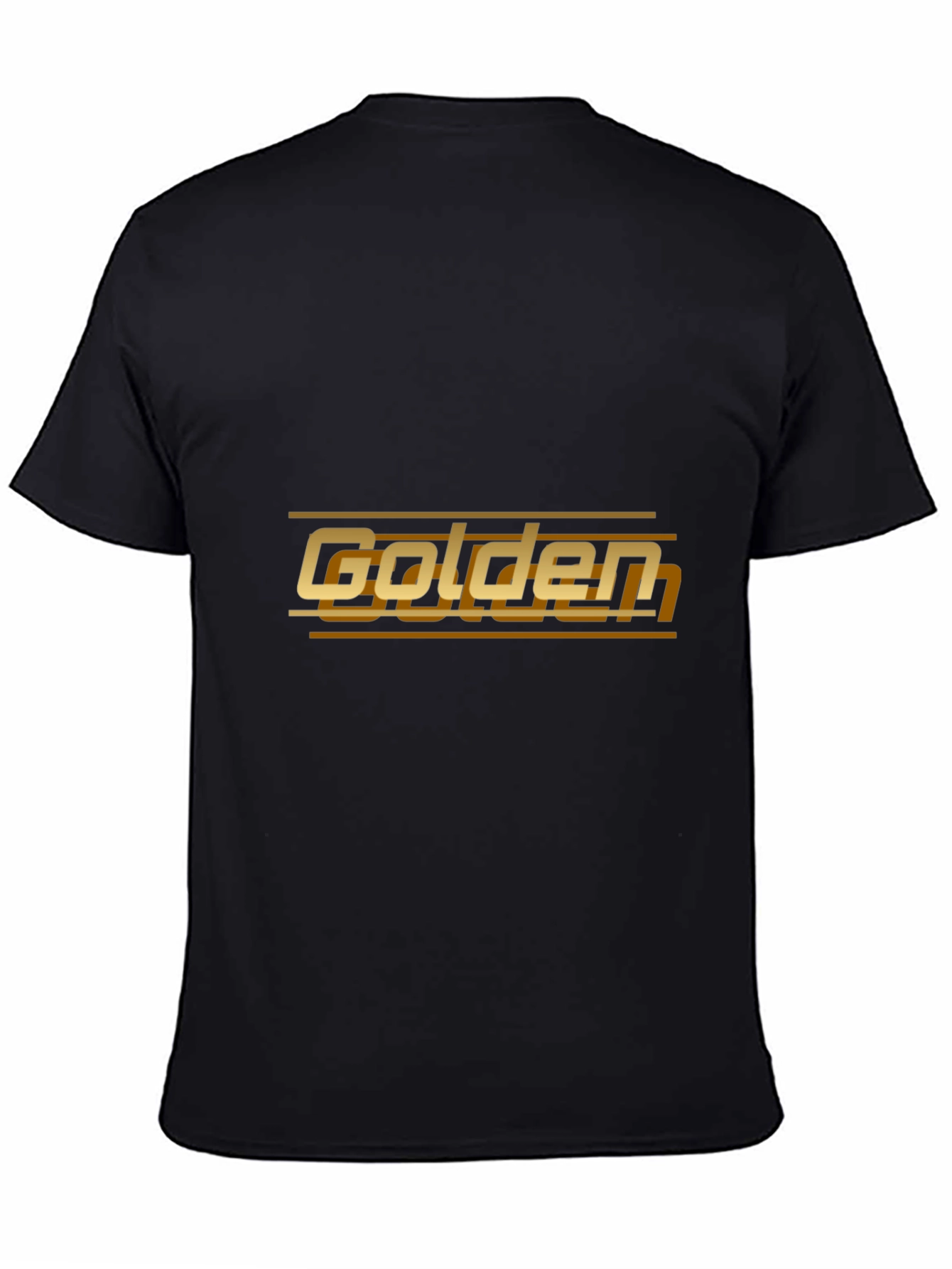 Golden Graphic Tee - Stylish Black Cotton T-Shirt