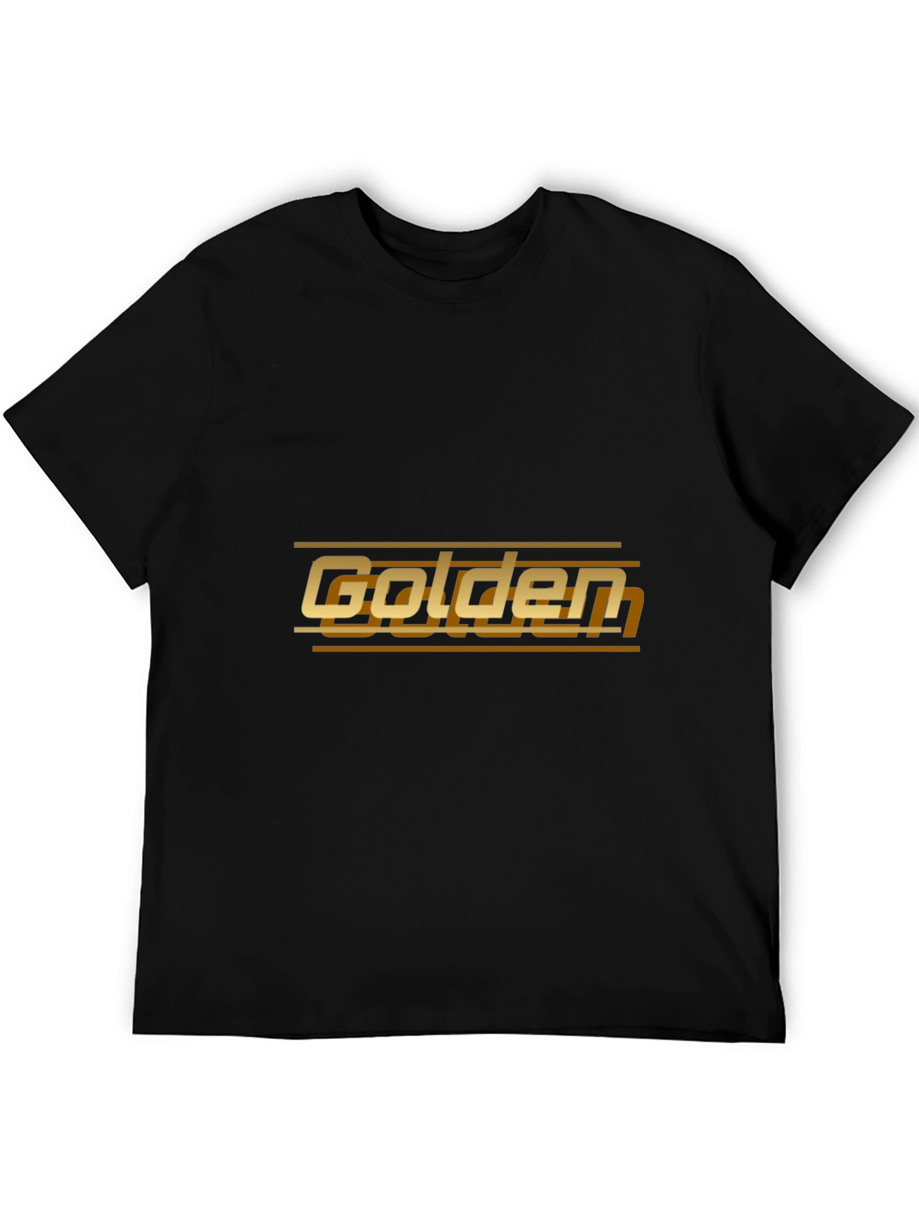 Golden Graphic Tee - Stylish Black Cotton T-Shirt