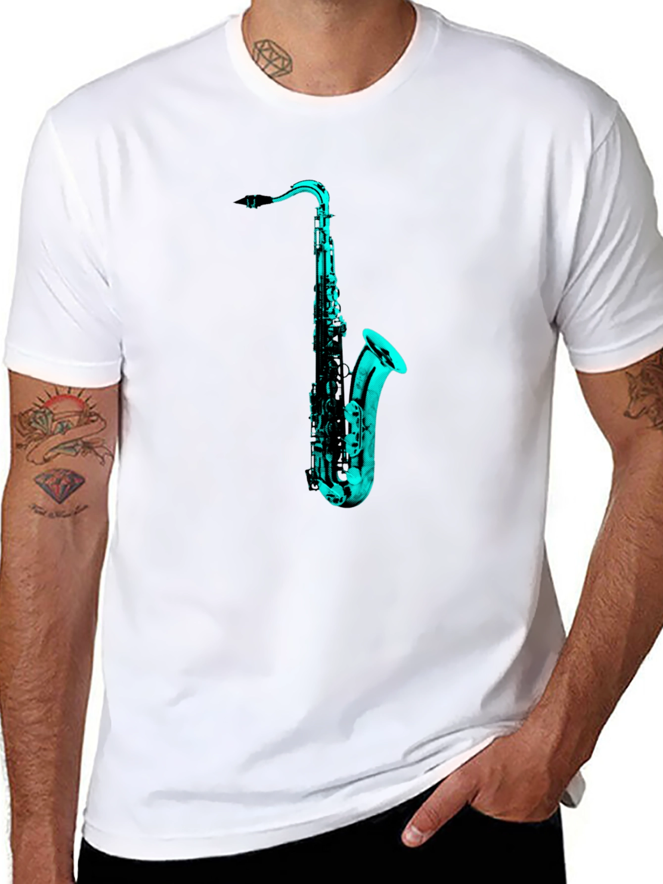 Saxophone Graphic Tee - Cool Music T-Shirt