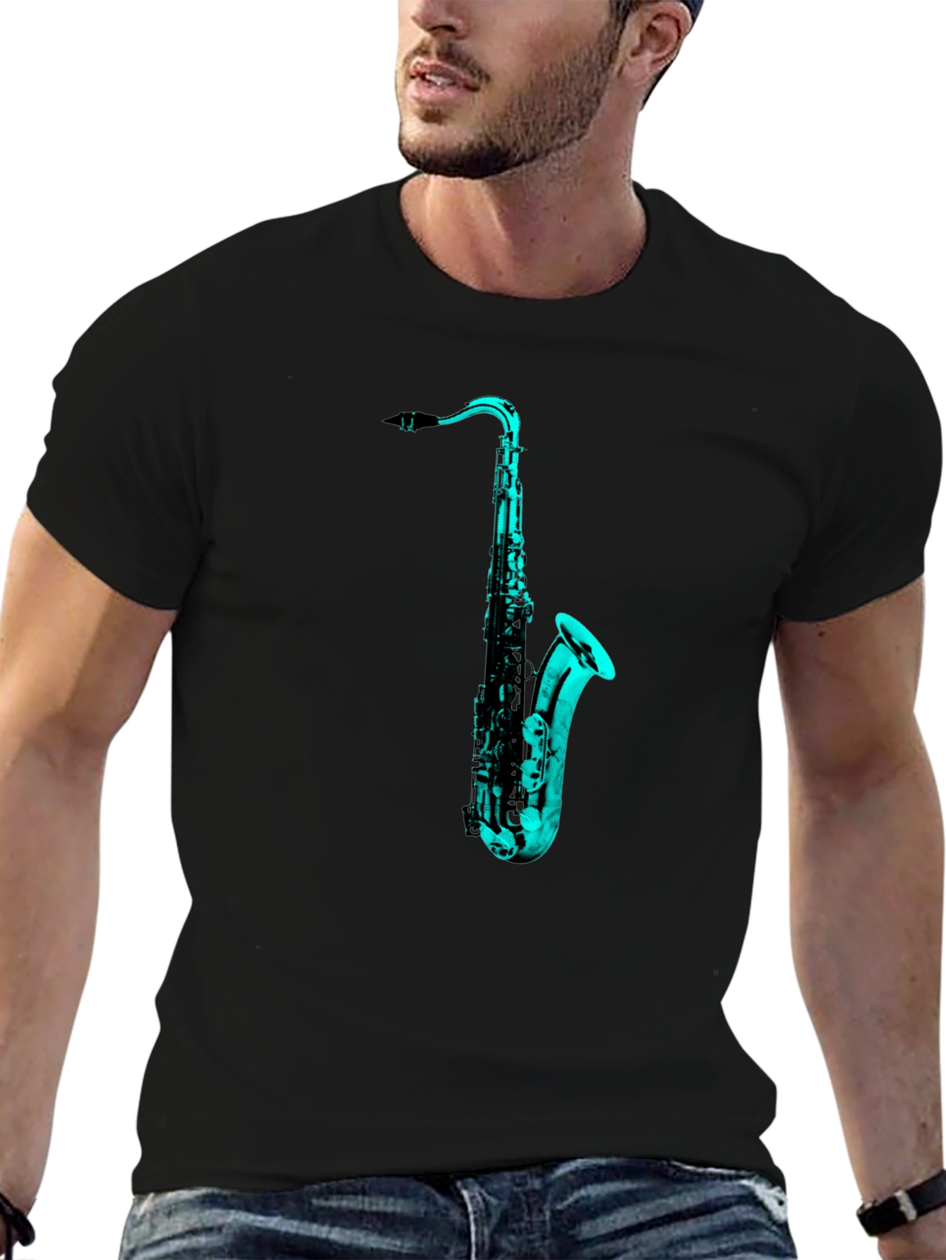 Saxophone Graphic Tee - Cool Music T-Shirt