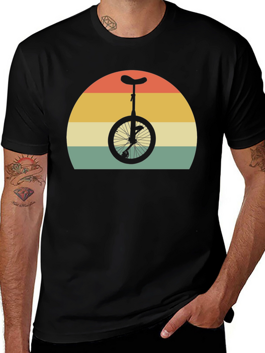 Retro Unicycle Sunset Graphic T-Shirt
