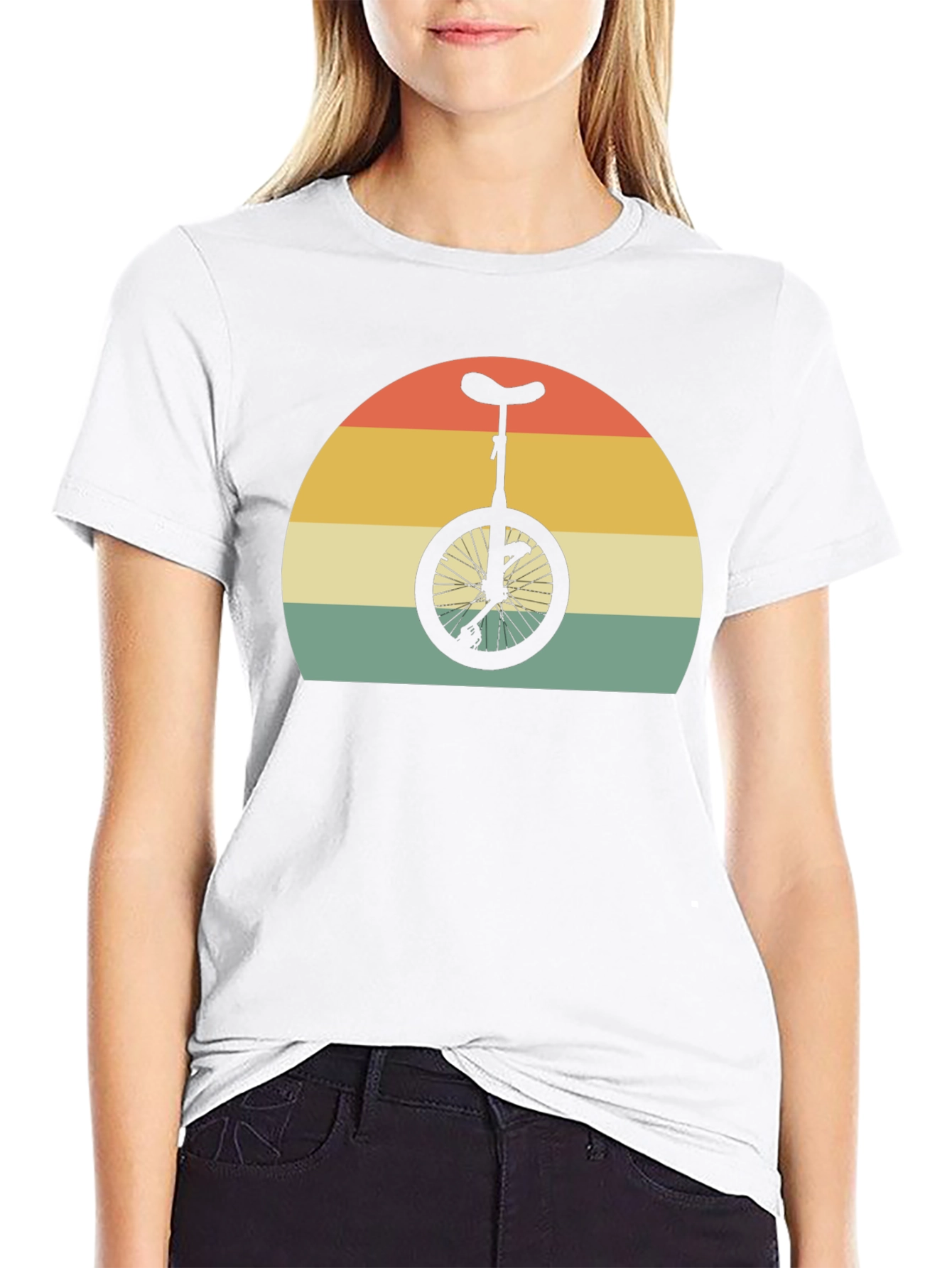 Retro Unicycle Sunset Graphic T-Shirt