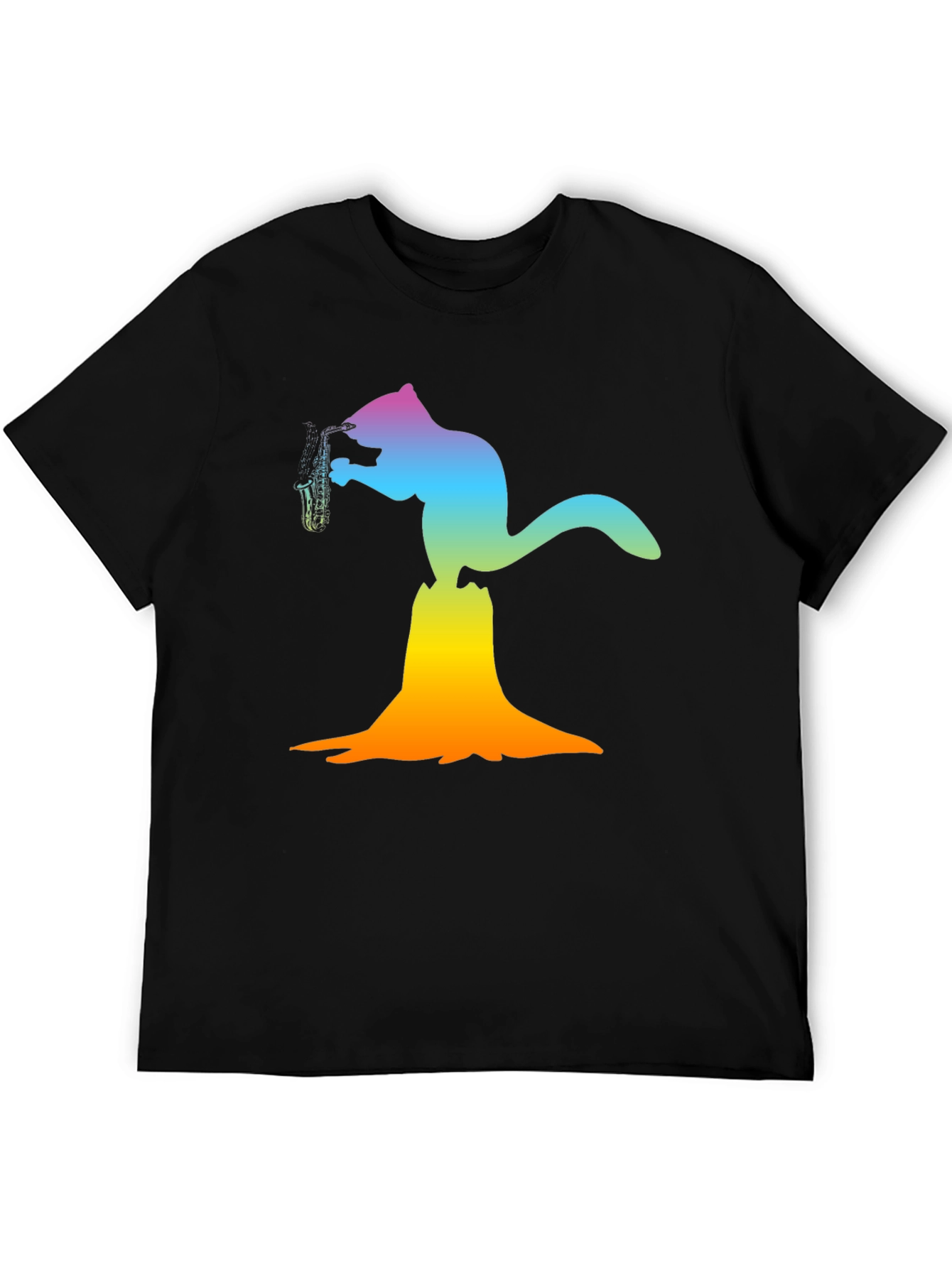 Squirrel Saxophone Graphic Tee - Funky Animal T-Shirt