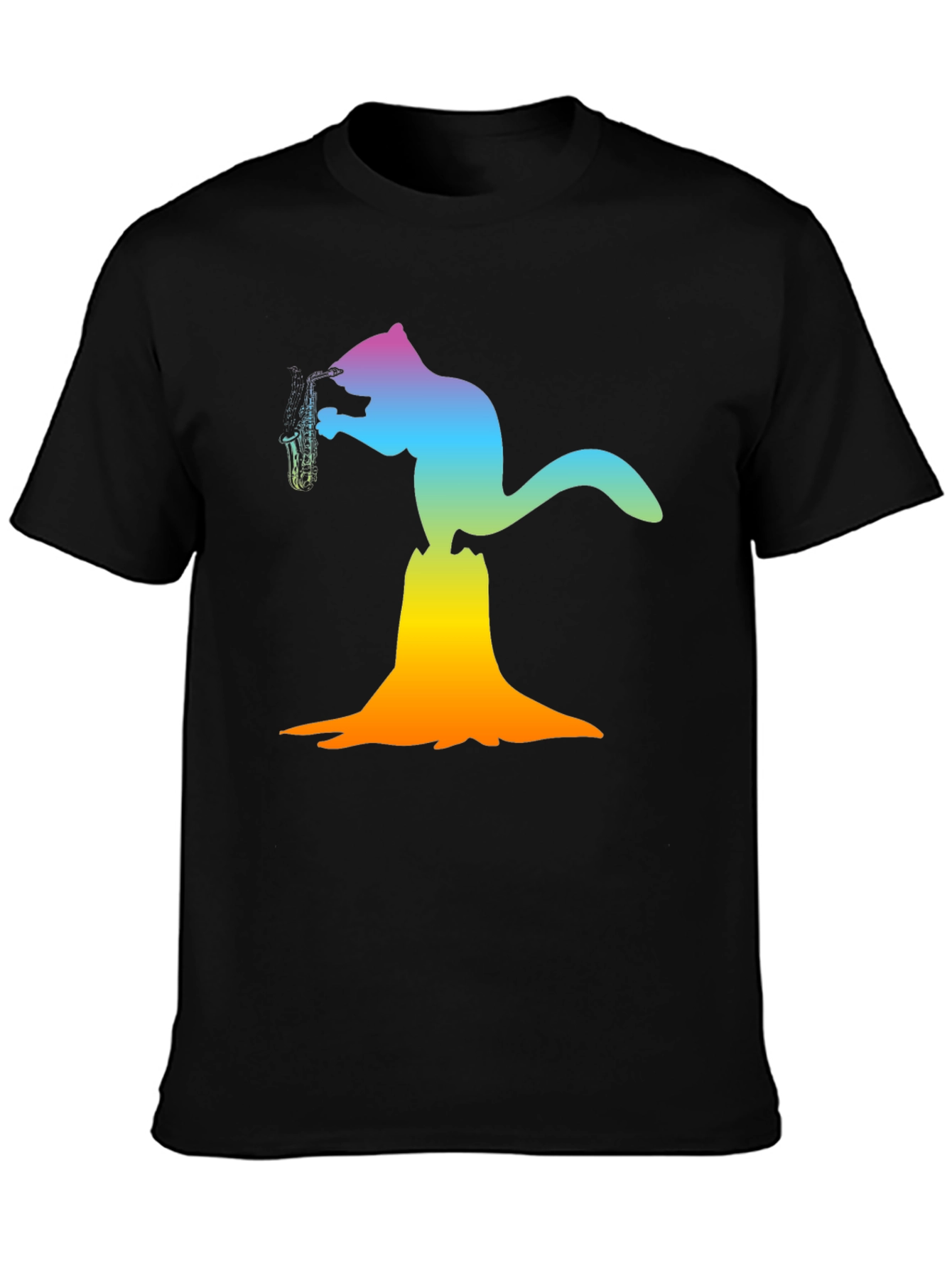 Squirrel Saxophone Graphic Tee - Funky Animal T-Shirt