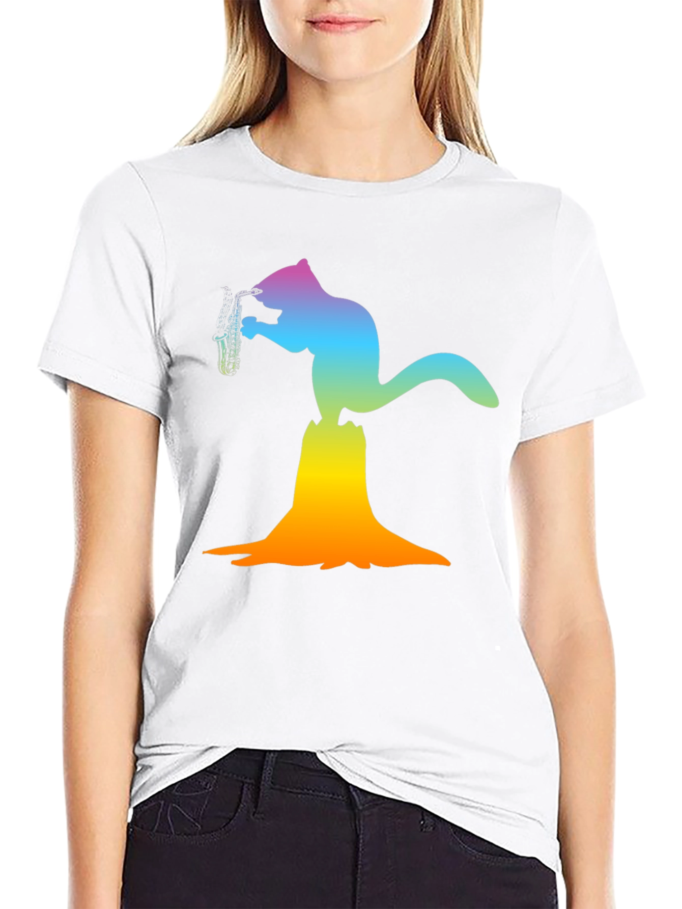 Squirrel Saxophone Graphic Tee - Funky Animal T-Shirt