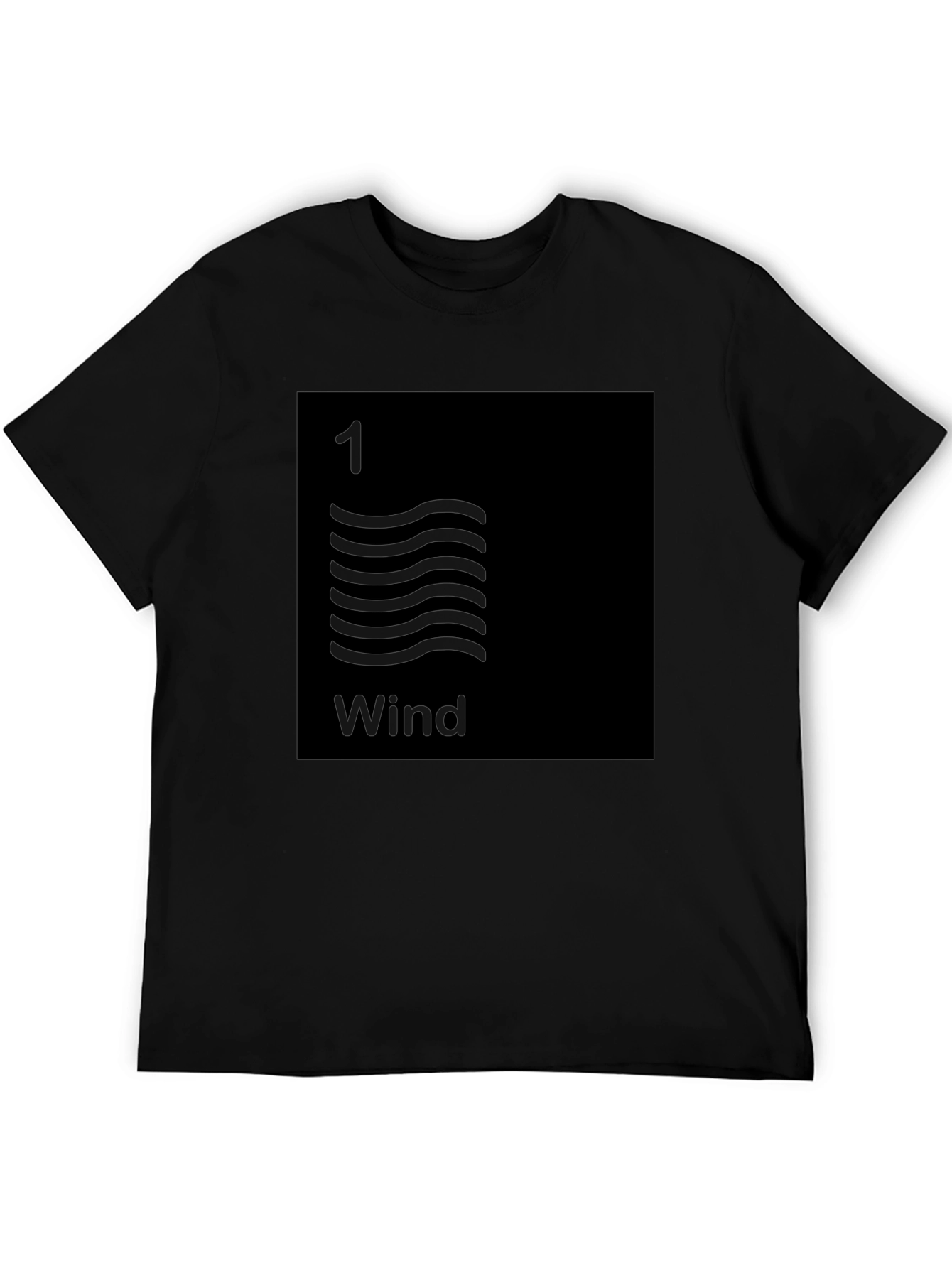 Wind Element Black T-Shirt - Minimalist Design