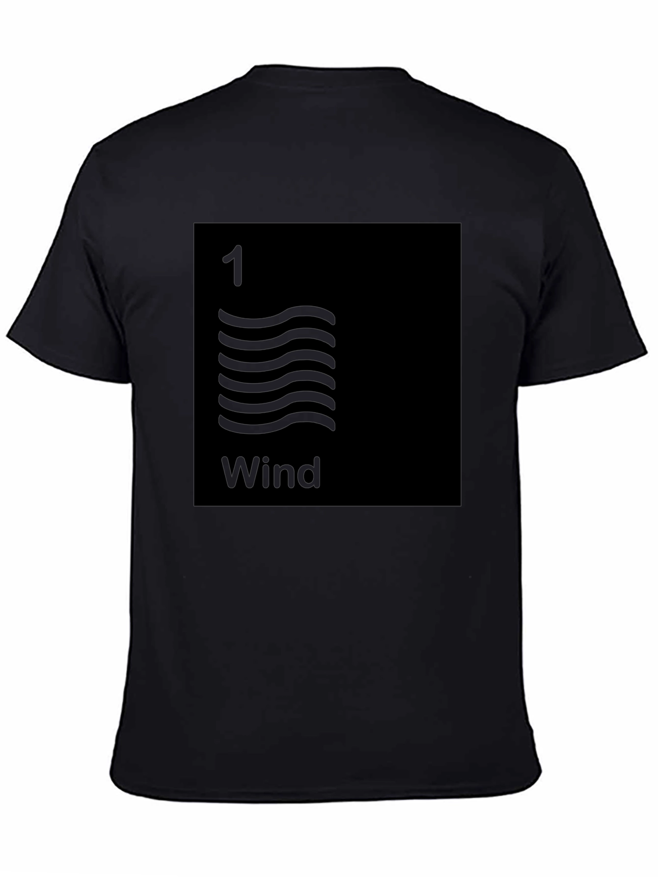 Wind Element Black T-Shirt - Minimalist Design