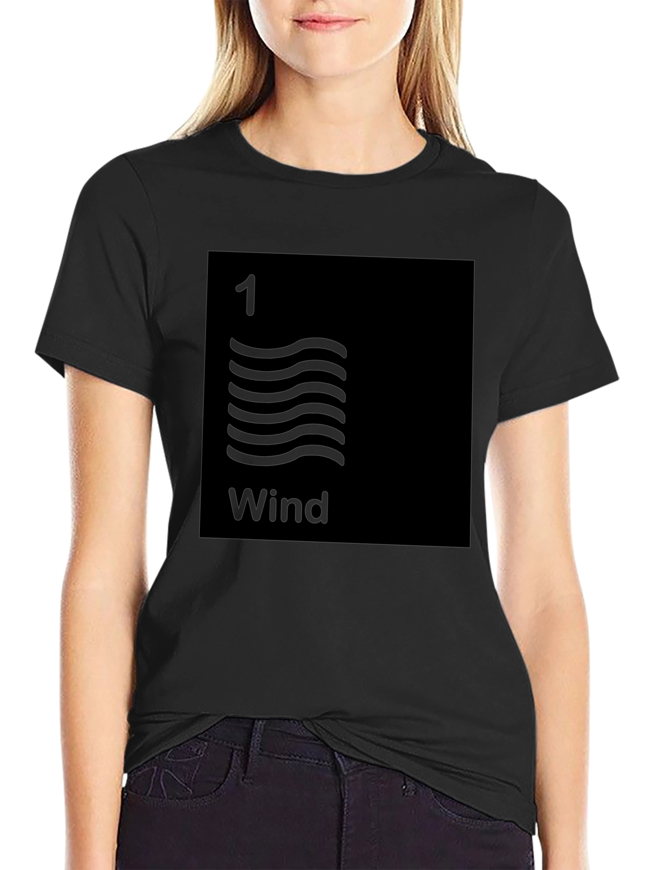 Wind Element Black T-Shirt - Minimalist Design
