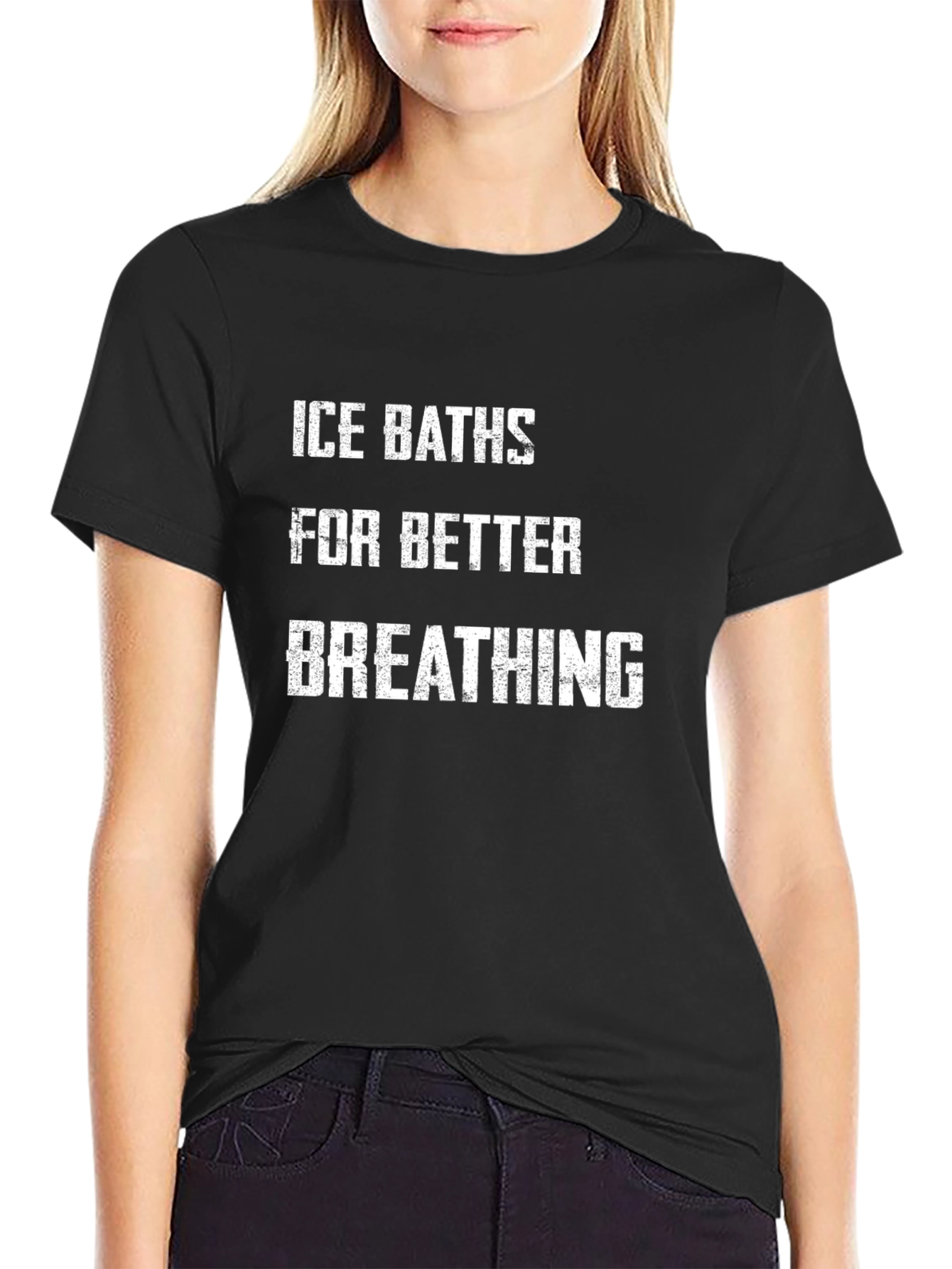 Ice Baths for Better Breathing Black T-Shirt