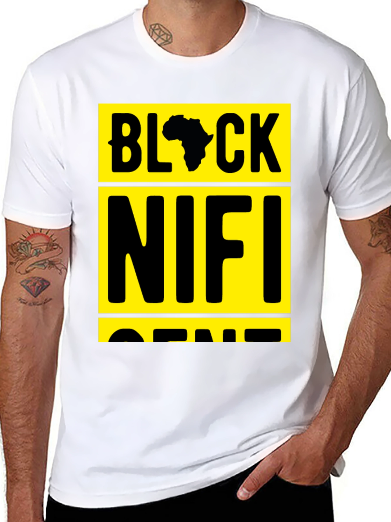 Black Nifi Gene T-Shirt - Yellow Graphic Tee
