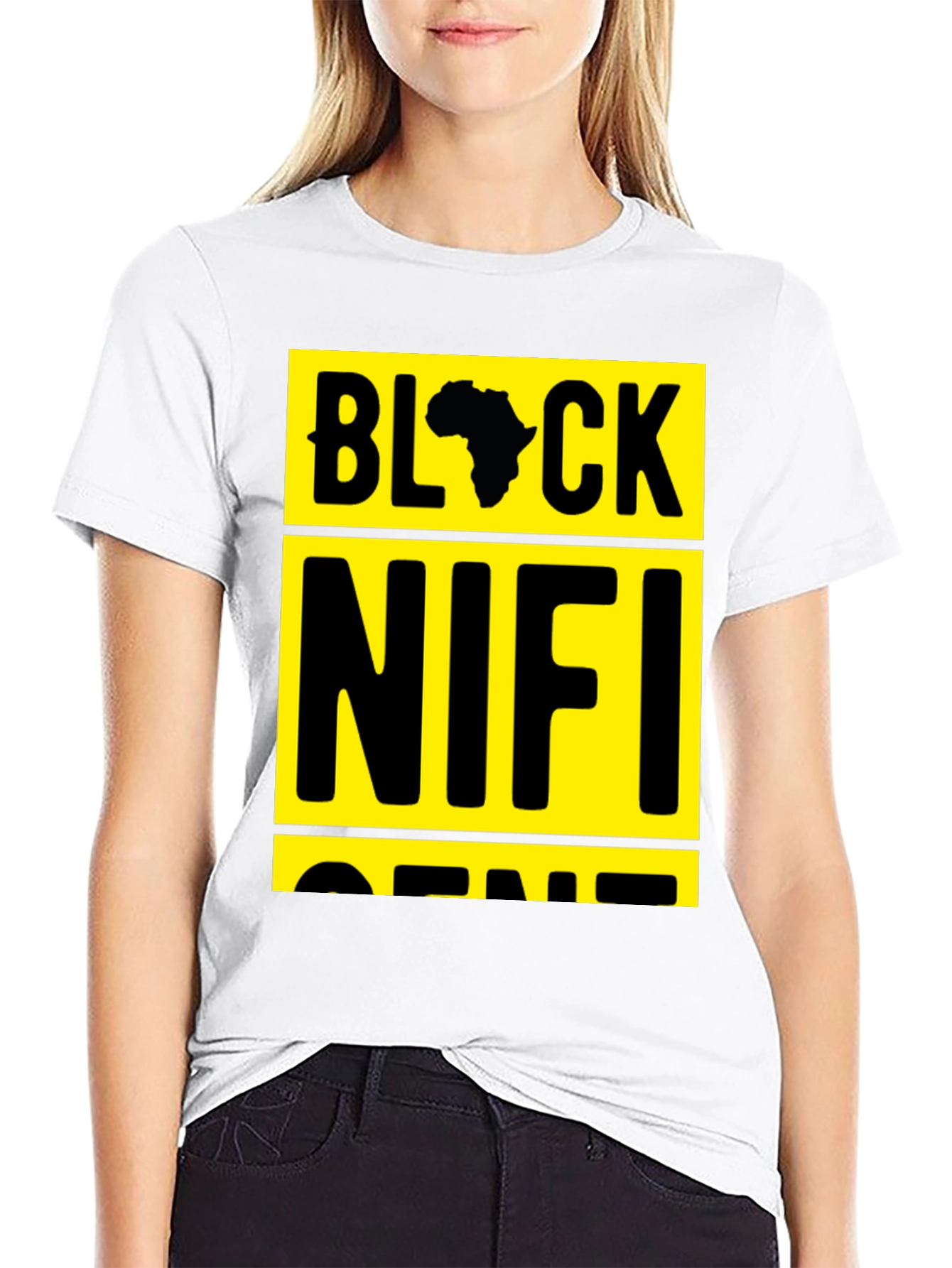Black Nifi Gene T-Shirt - Yellow Graphic Tee
