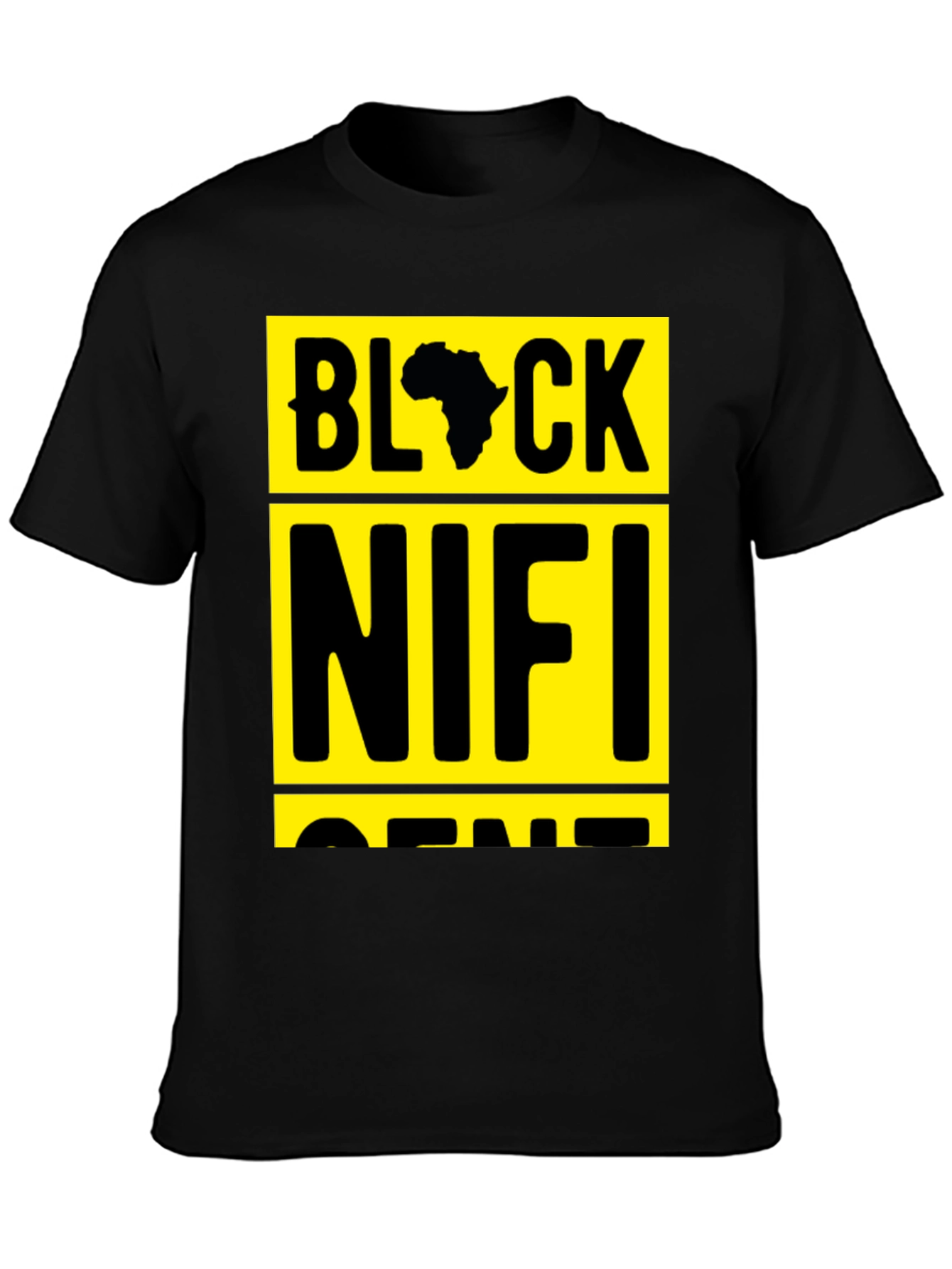 Black Nifi Gene T-Shirt - Yellow Graphic Tee