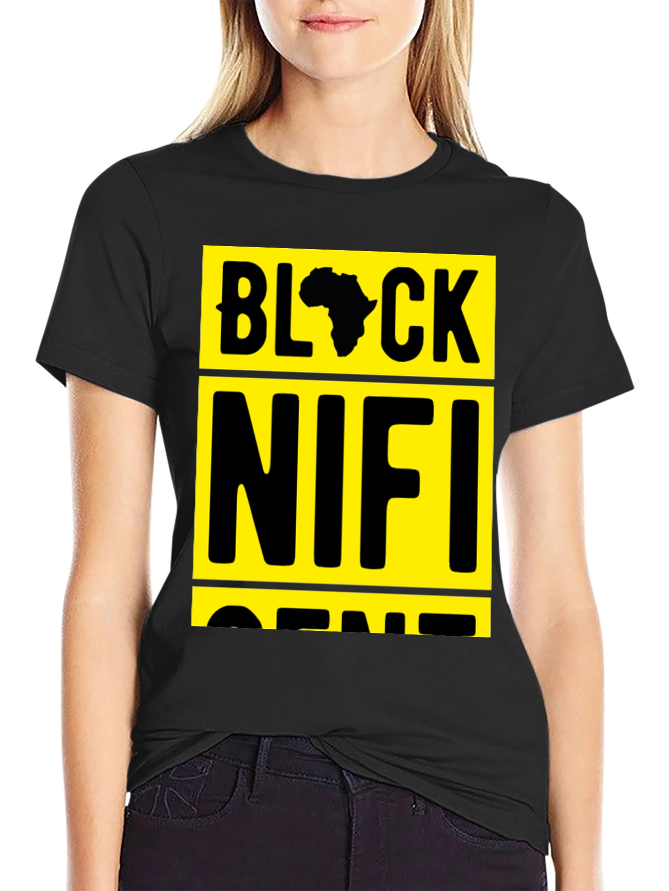 Black Nifi Gene T-Shirt - Yellow Graphic Tee