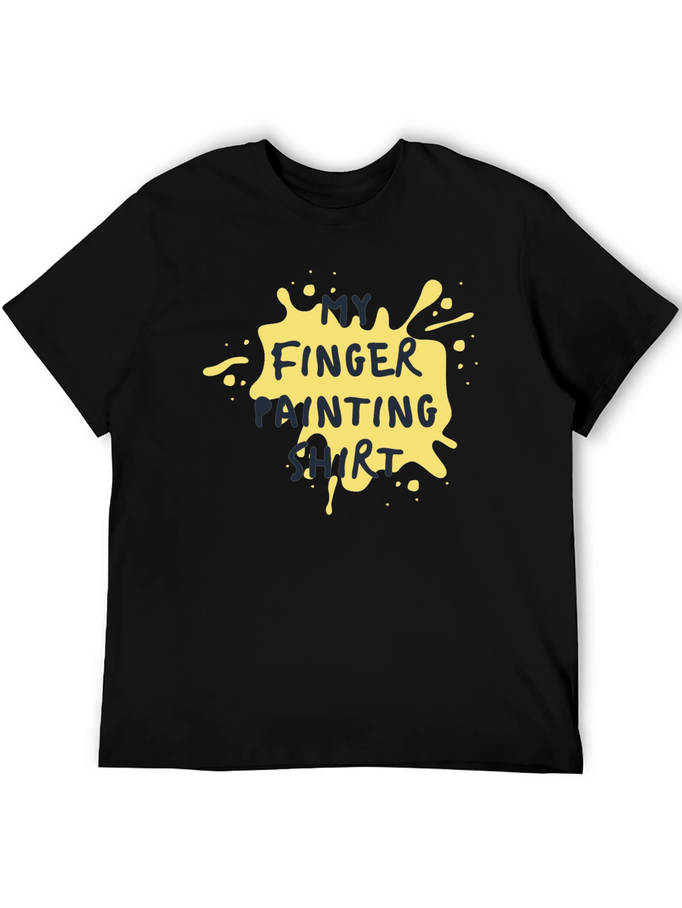 Funny Finger Painting Shirt - Black Cotton Tee