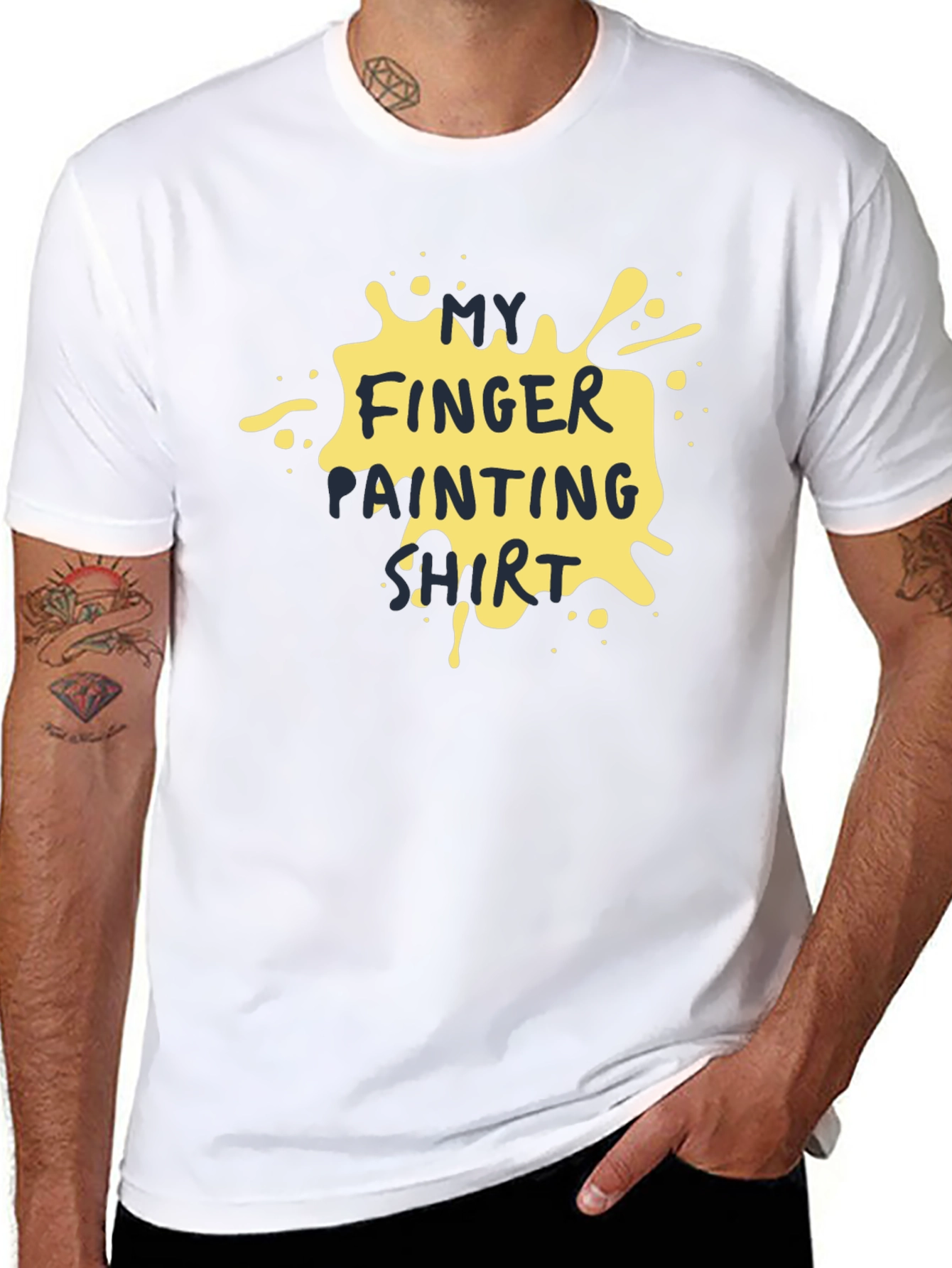 Funny Finger Painting Shirt - Black Cotton Tee