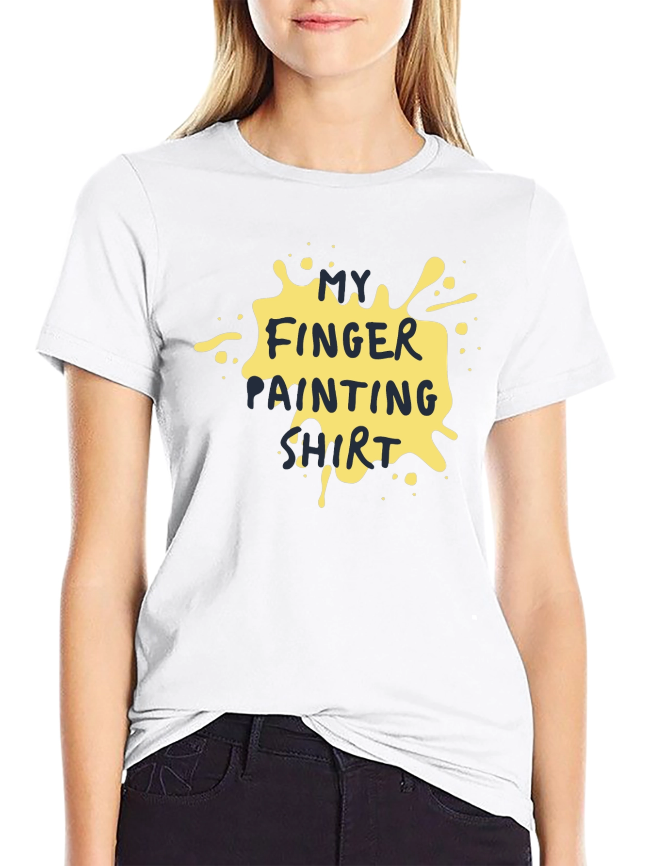 Funny Finger Painting Shirt - Black Cotton Tee