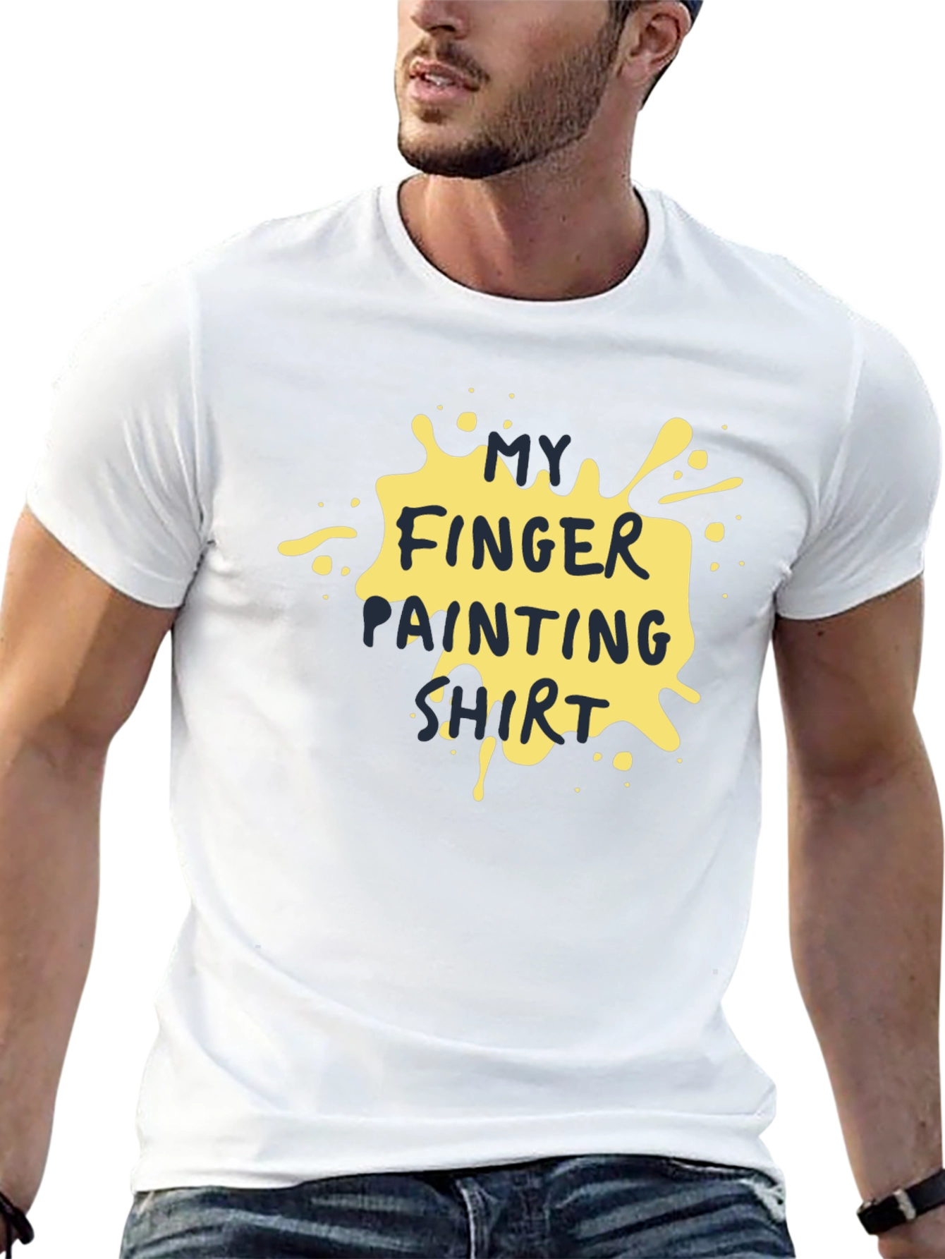 Funny Finger Painting Shirt - Black Cotton Tee