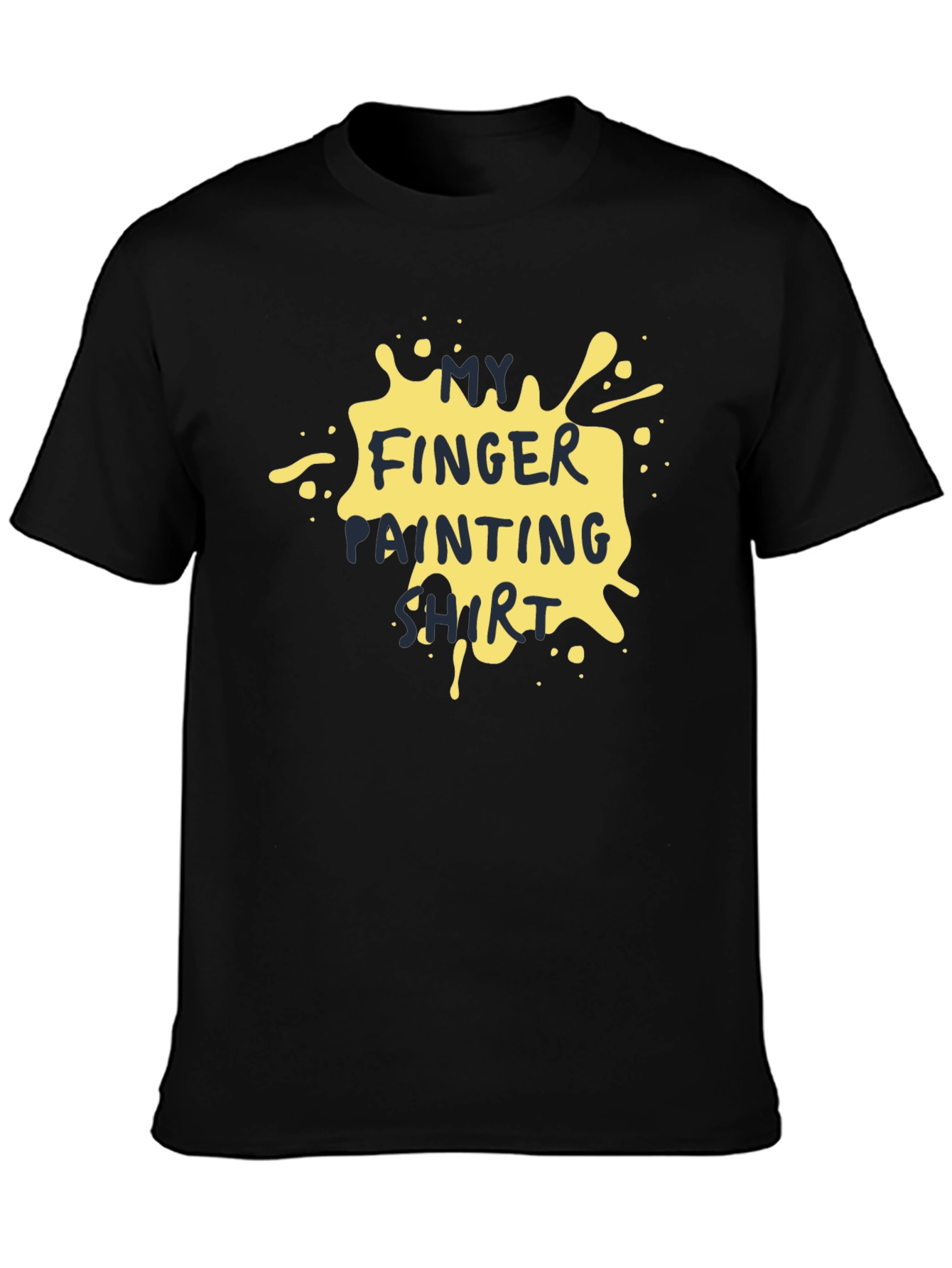 Funny Finger Painting Shirt - Black Cotton Tee