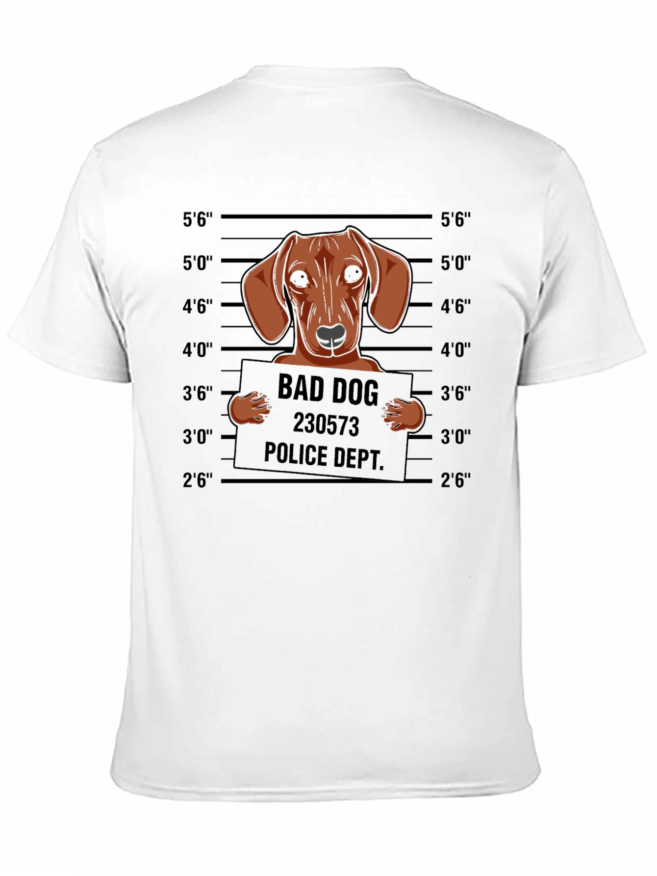 Bad Dog Mugshot T-Shirt Funny Canine Tee