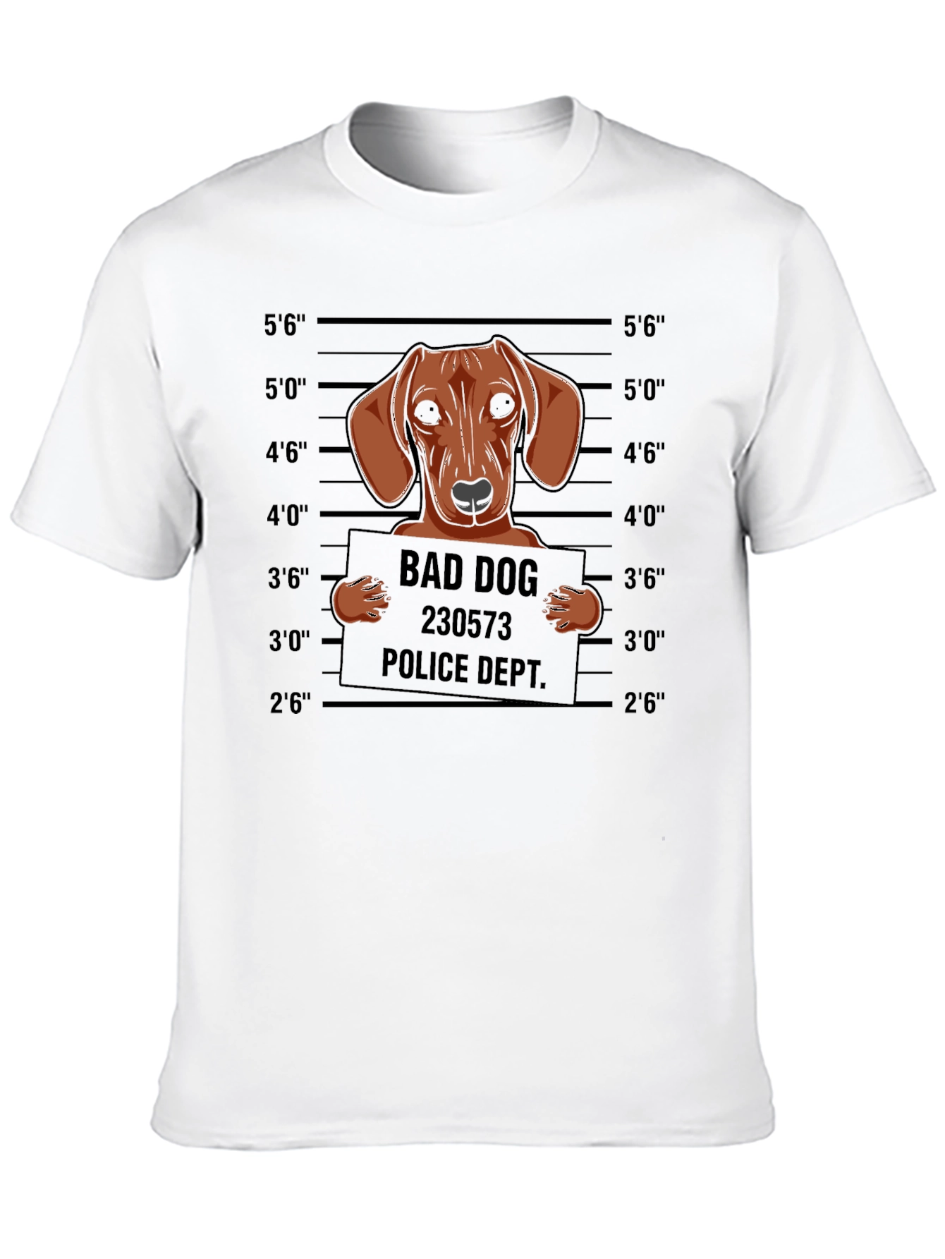 Bad Dog Mugshot T-Shirt Funny Canine Tee