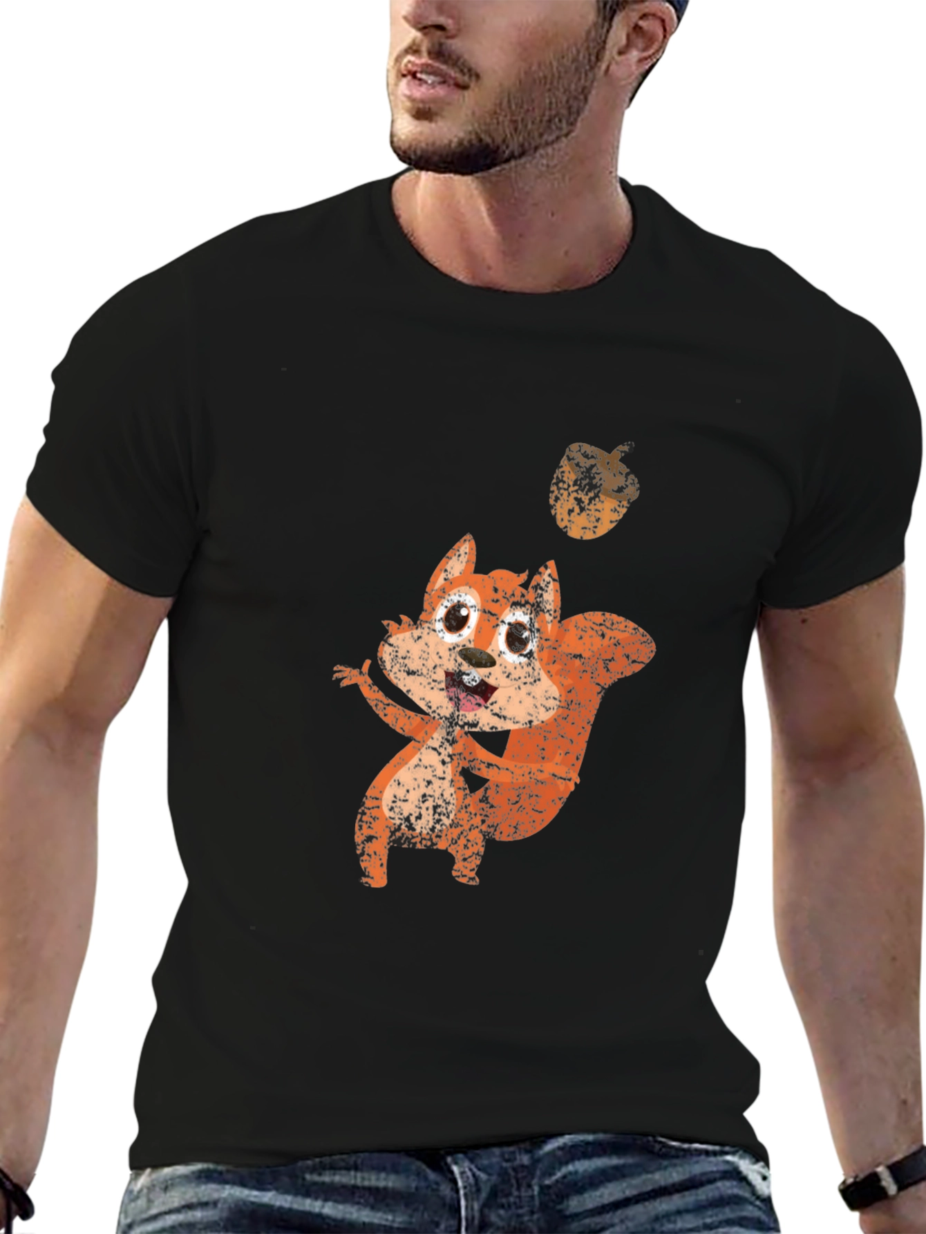 Squirrel Graphic Black T-Shirt