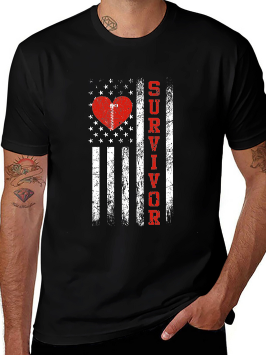 Survivor Heart Flag Graphic Tee
